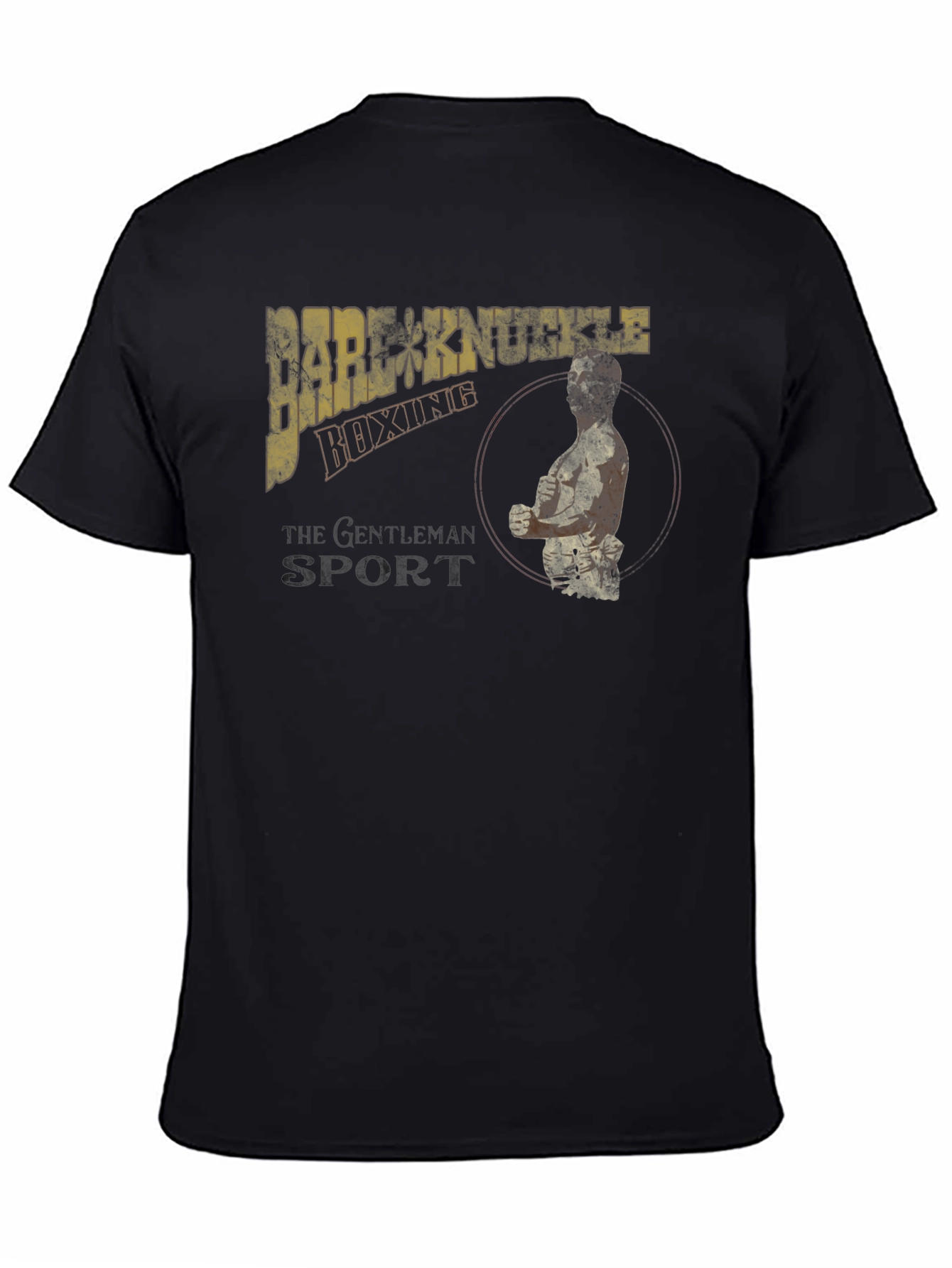 Black Bare Knuckle Boxing Gentleman Sport Black T-Shirt view 4