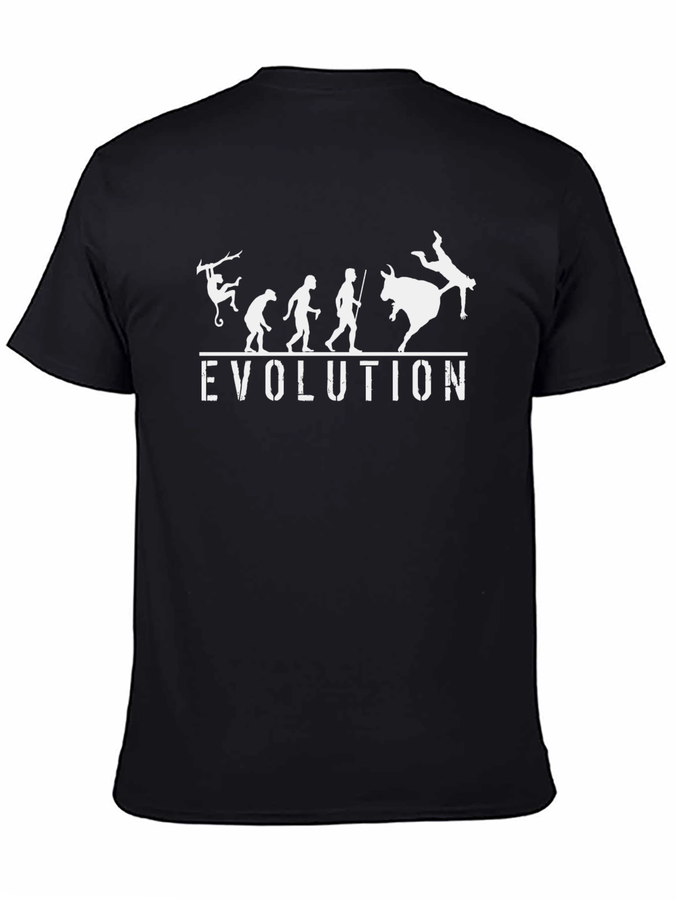Black Evolution Bull Riding T-Shirt - Funny Rodeo Tee view 4