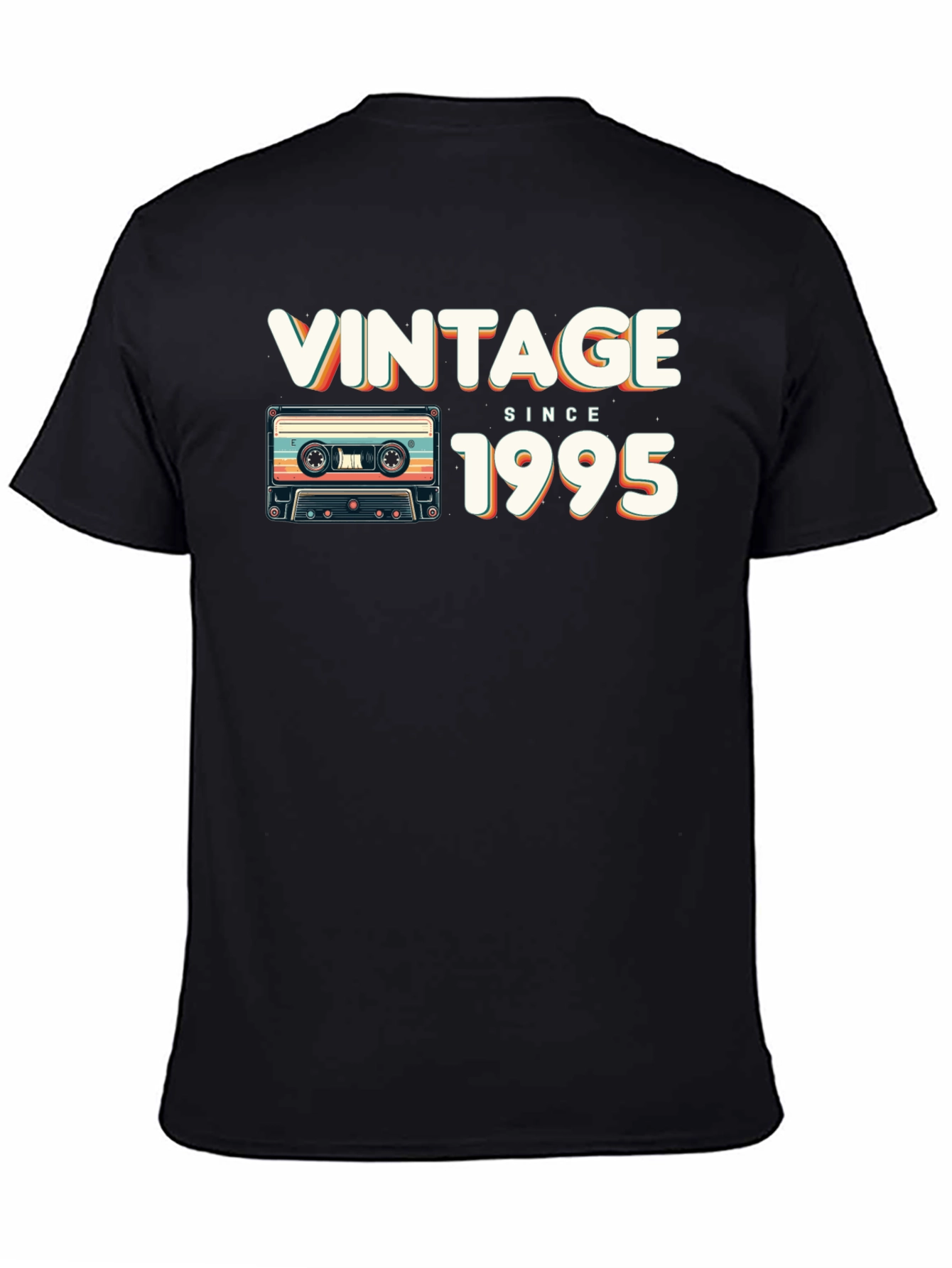 Black Vintage Since 1995 T-Shirt Retro Cassette view 4