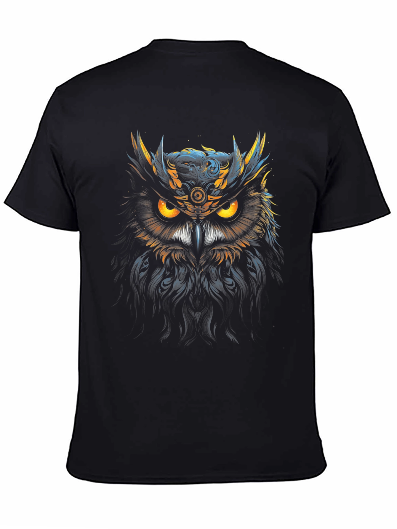 Black Mystic Owl Graphic Tee - Men's Black T-Shirt view 4