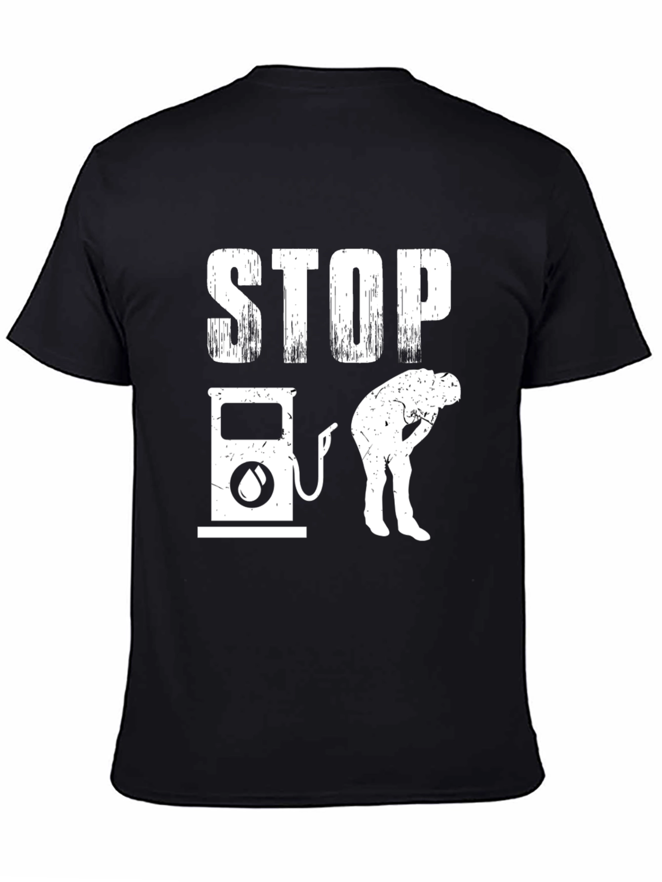 Black Stop Gas T-Shirt - Funny Graphic Tee for Men view 4