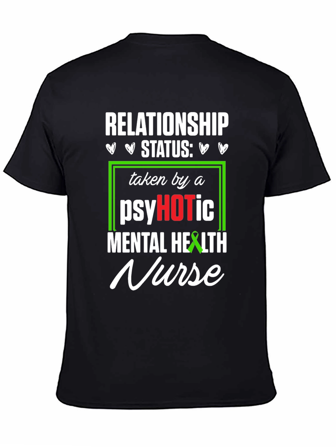 Black Psychotic Mental Health Nurse T-Shirt view 4