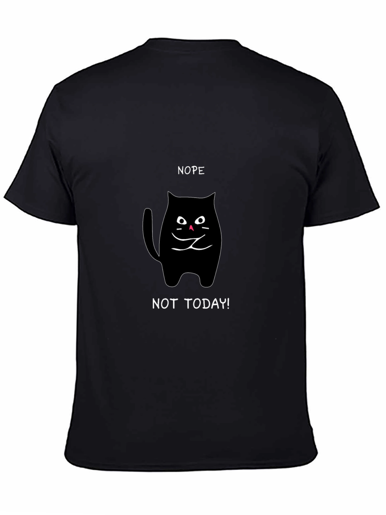 Black Nope Not Today Cat T-Shirt - Black view 4