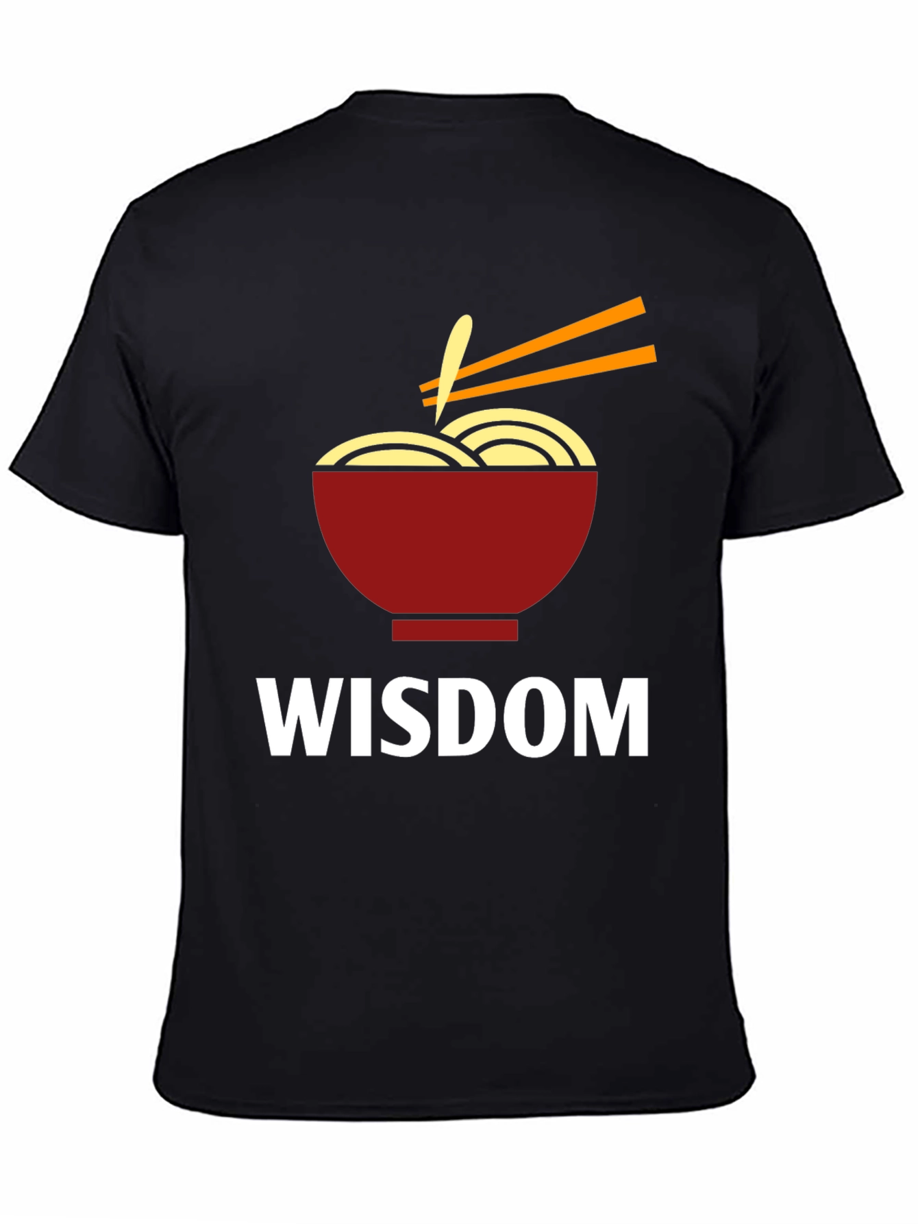 Black Wisdom Ramen Bowl Graphic T-Shirt view 4