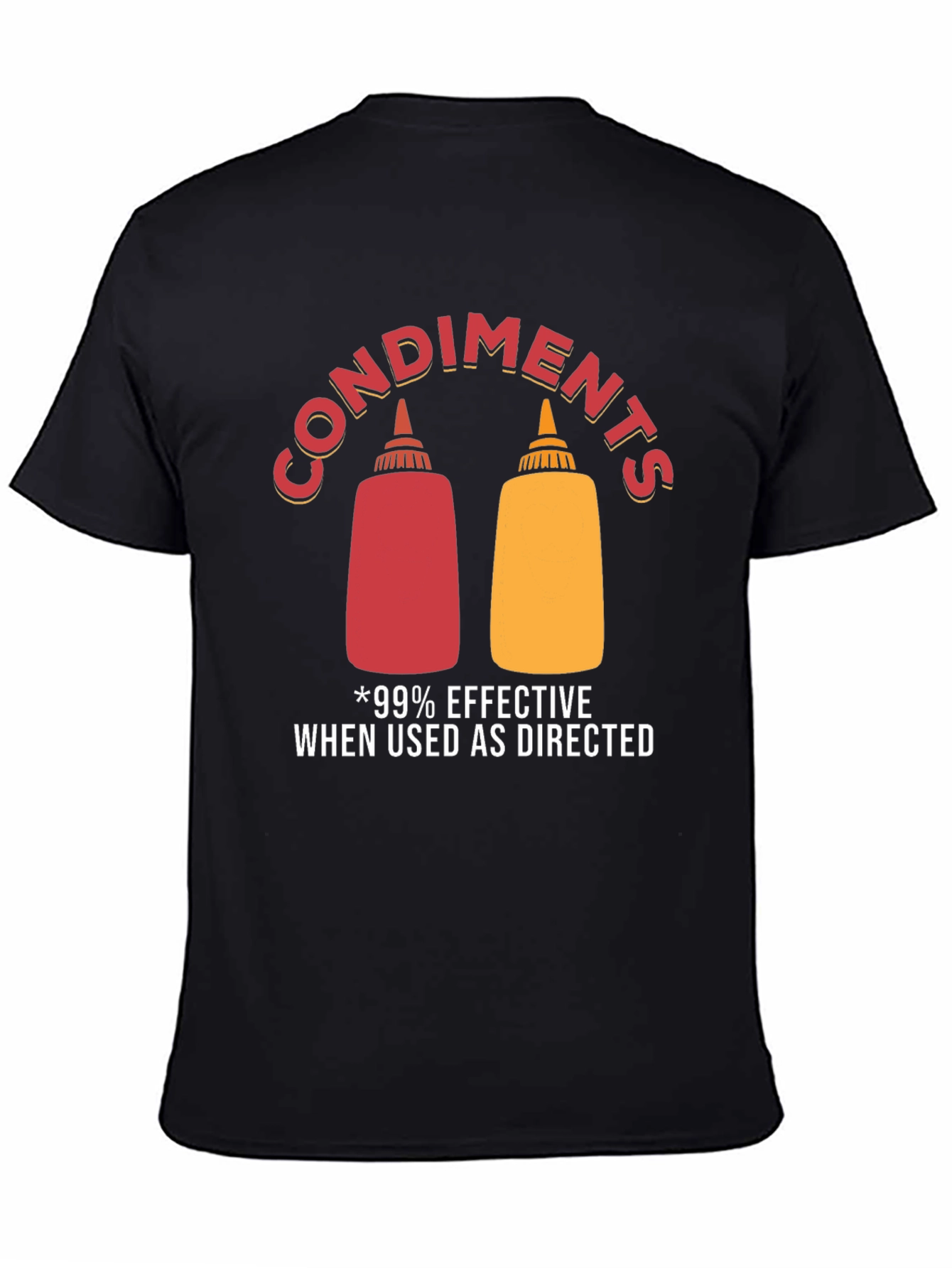 Black Condiments Humor Graphic T-Shirt view 4