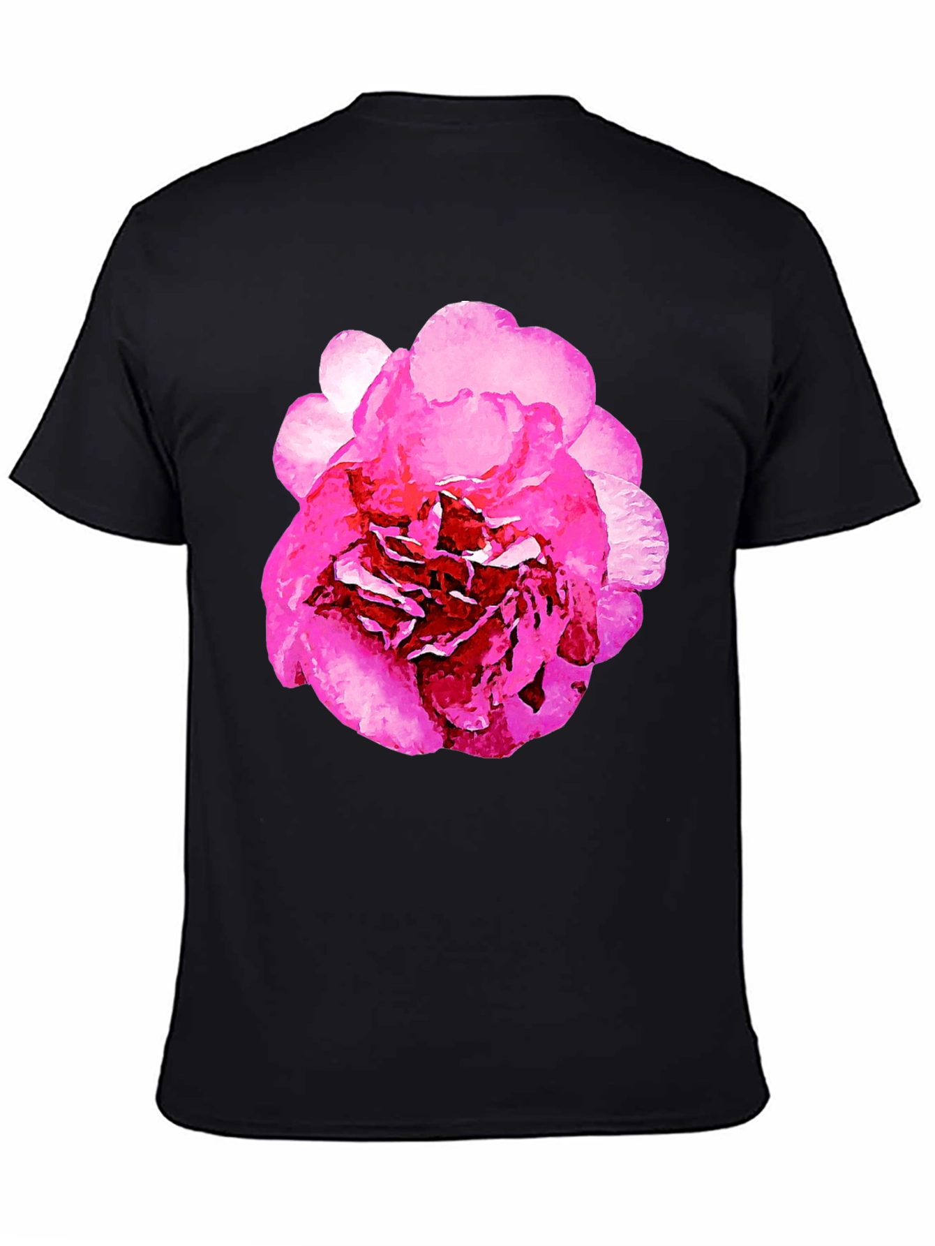 Black Floral Print Black T-Shirt view 4