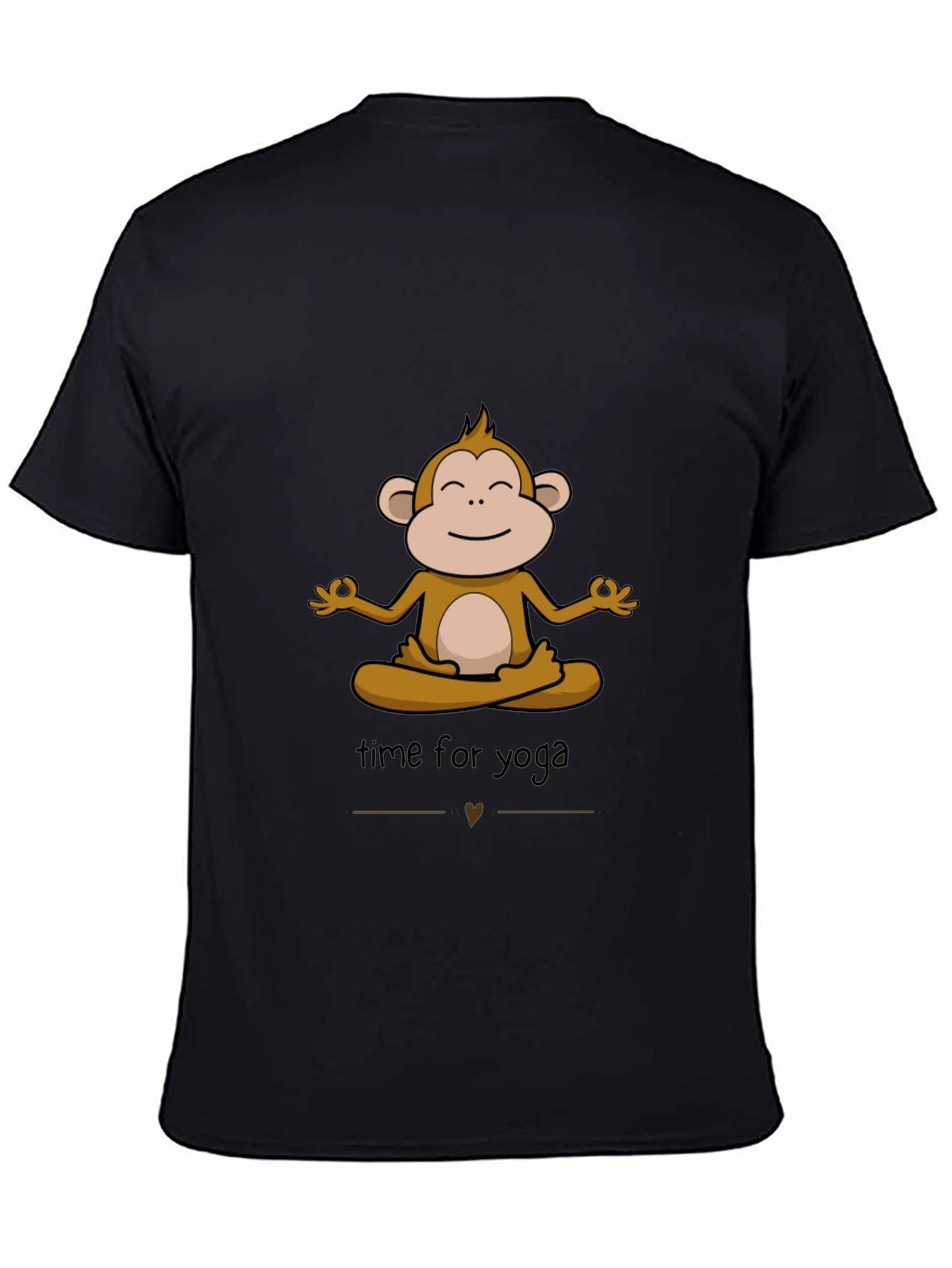 Black Zen Monkey Yoga T-Shirt - Meditating Ape Graphic Tee view 4