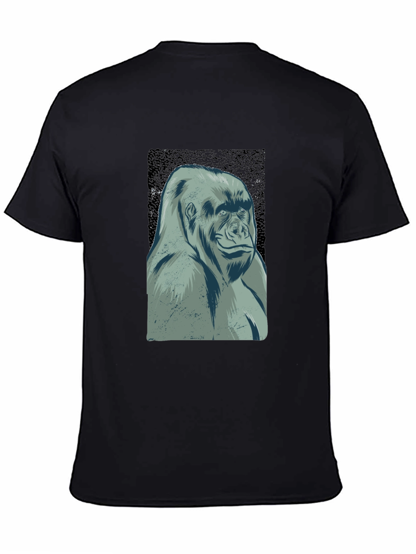 Black Cool Gorilla Graphic Tee - Black Casual T-Shirt view 4