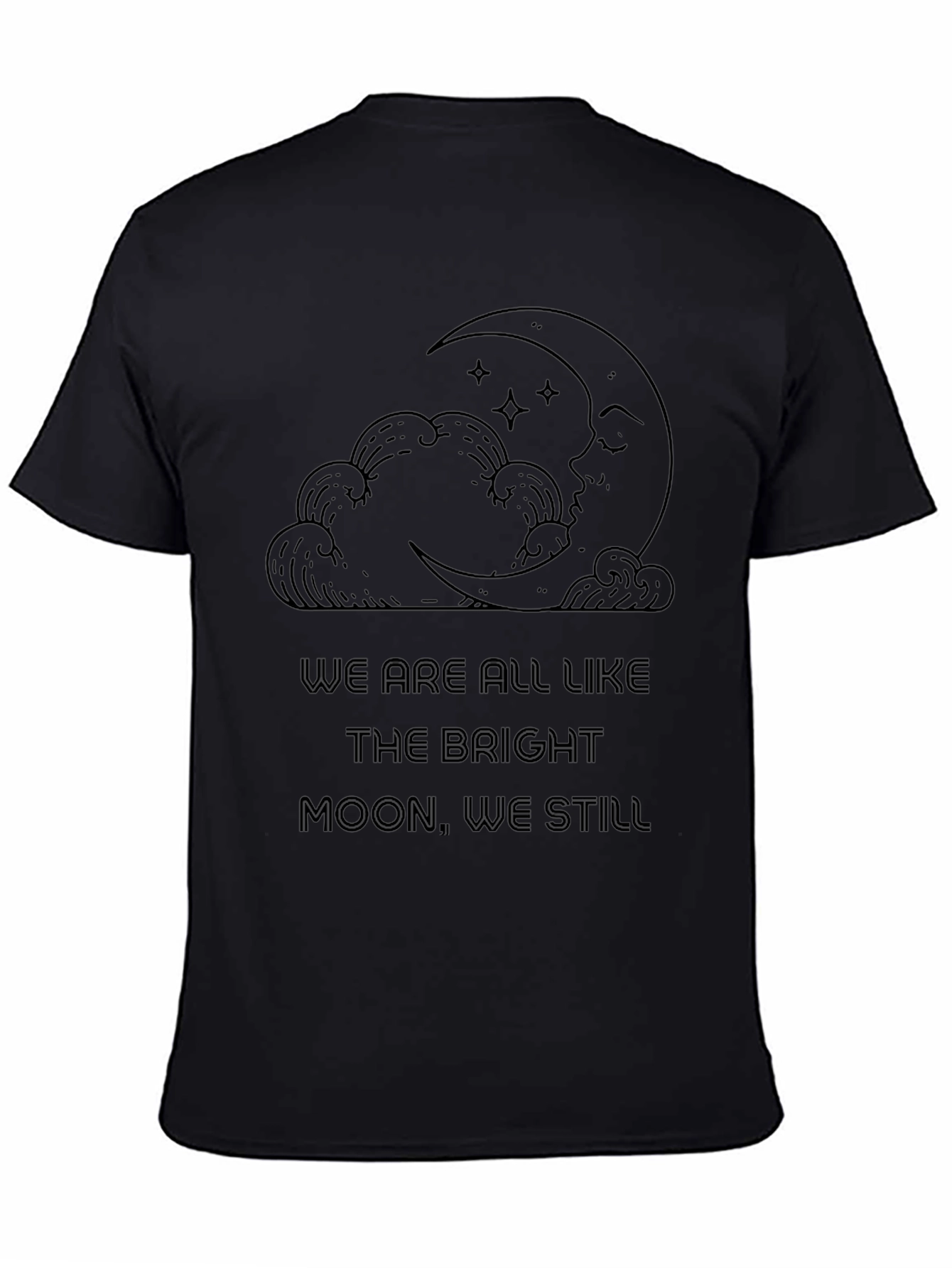 Black Moon & Stars Graphic T-Shirt - Inspirational Design view 4