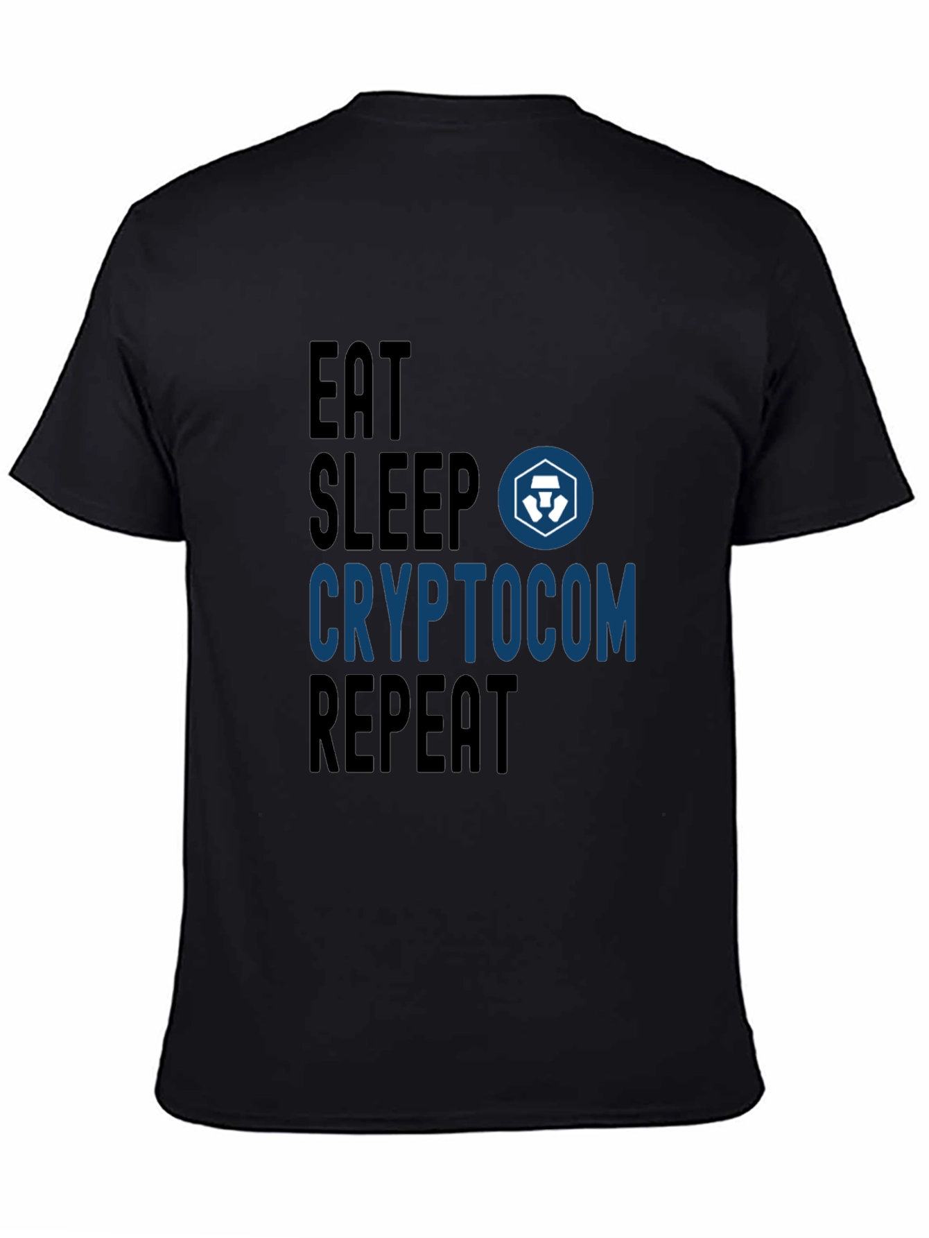 Black Crypto.com Eat Sleep Repeat T-Shirt view 4