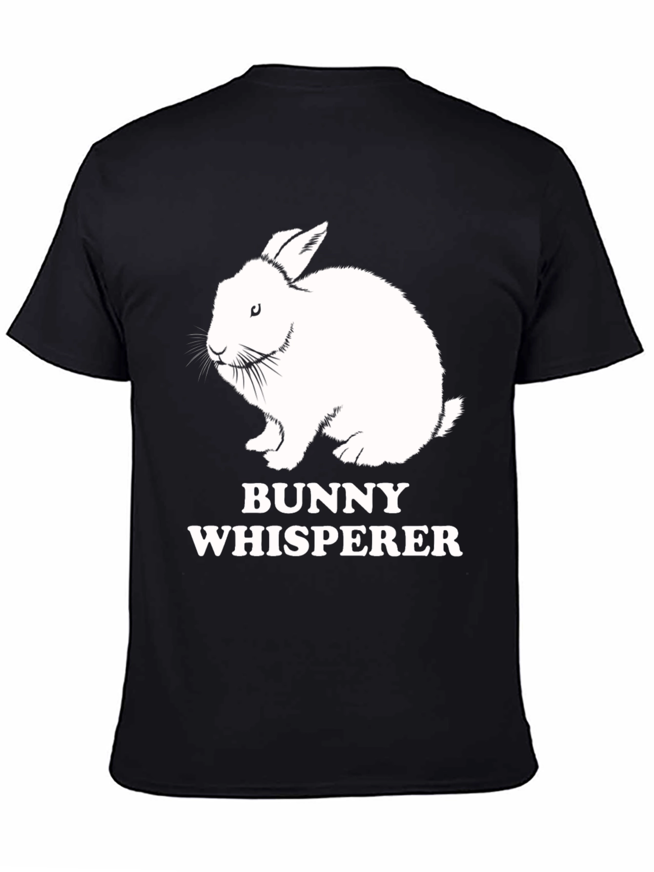 Black Bunny Whisperer Graphic Tee - Cute Rabbit T-Shirt view 4