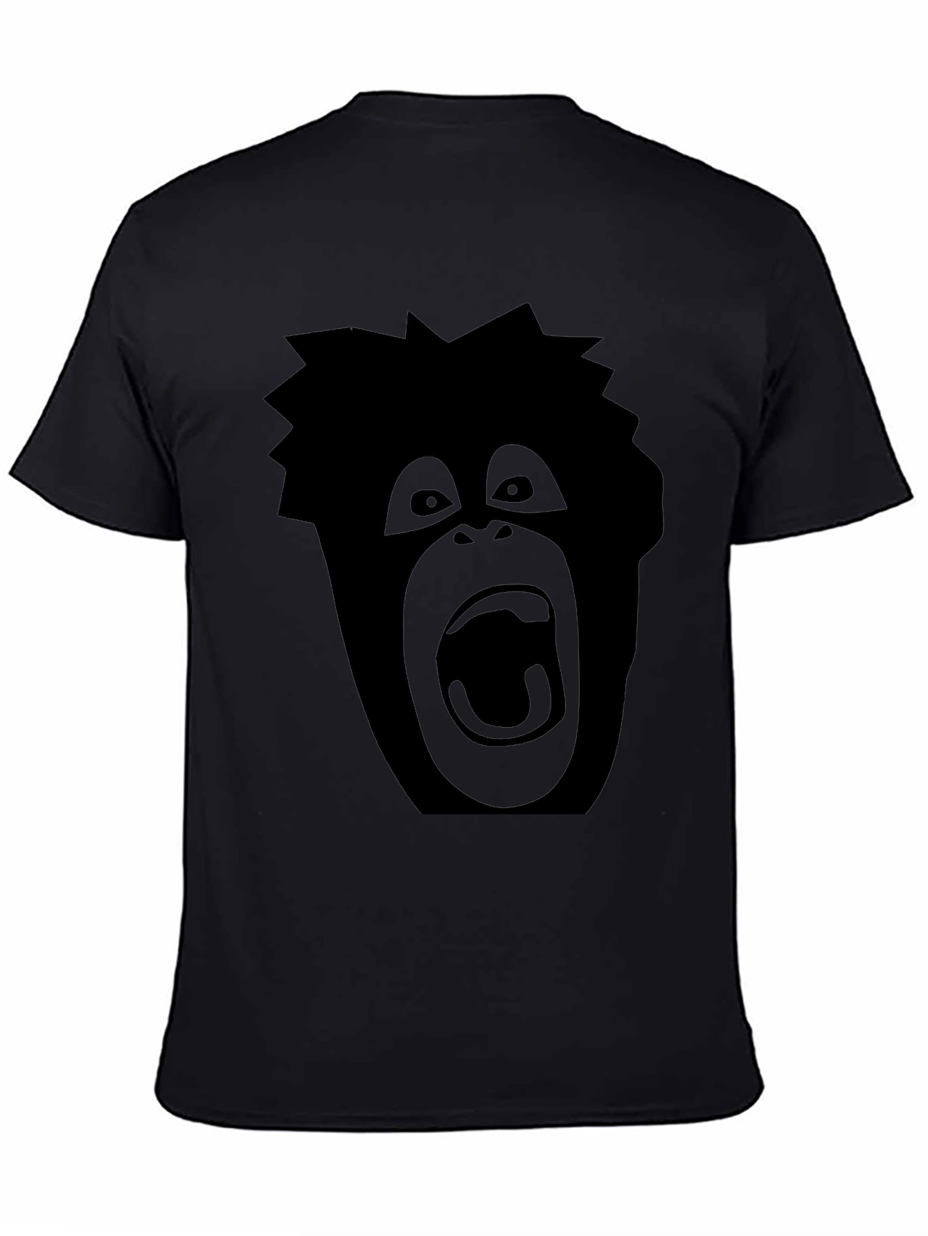 Black Screaming Ape Graphic Tee - Black Cotton T-Shirt view 4