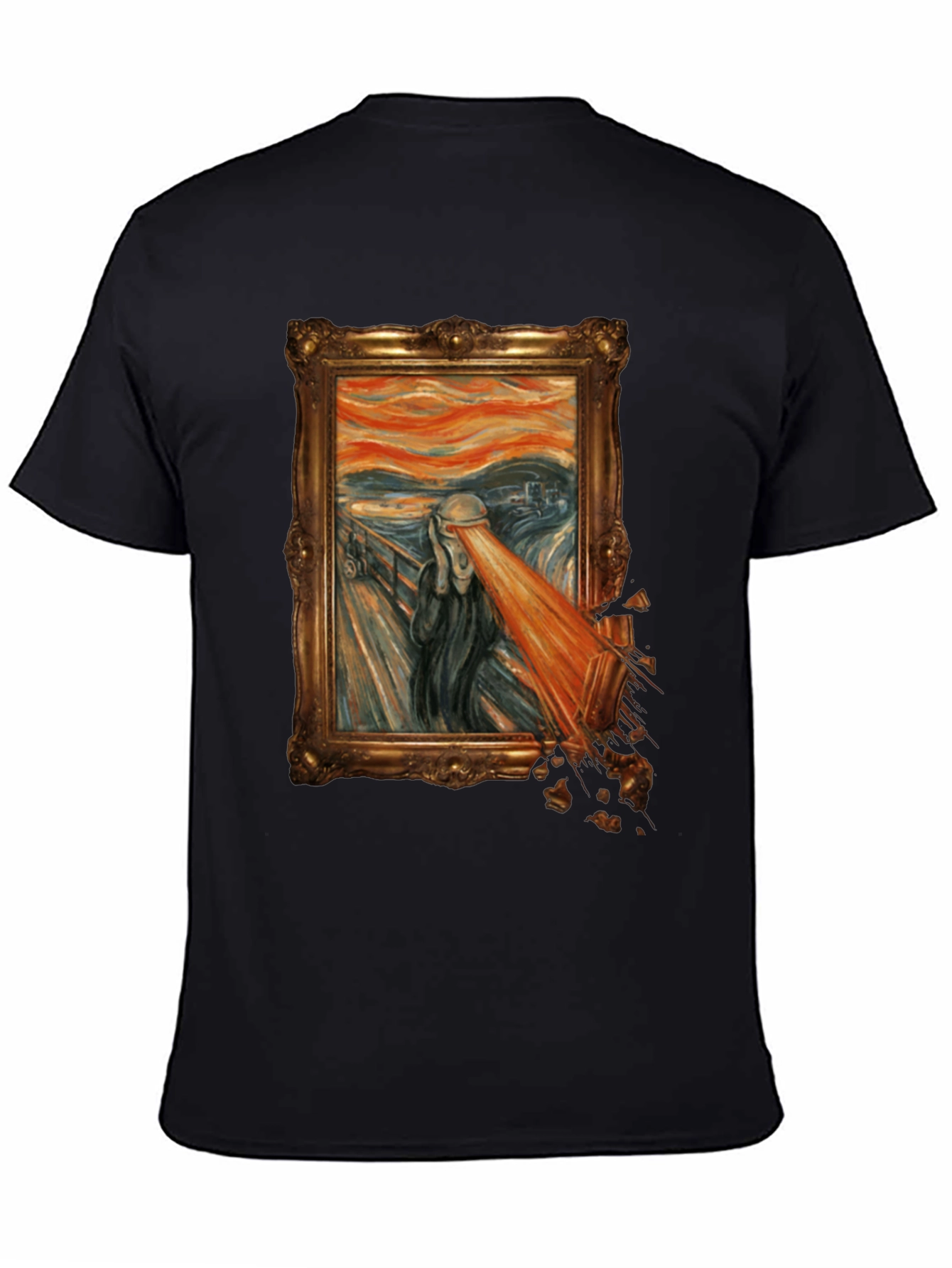 Black The Scream Parody Graphic Tee - Unique Art T-Shirt view 4