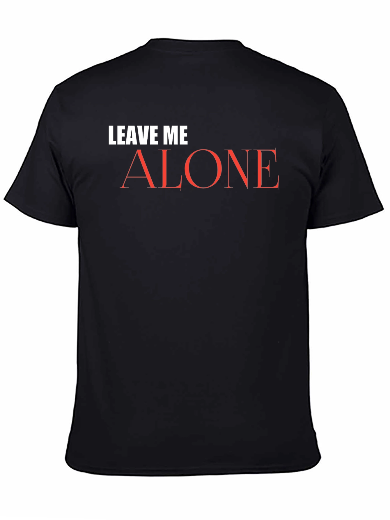 Black Leave Me Alone Graphic Tee - Black Cotton T-Shirt view 4