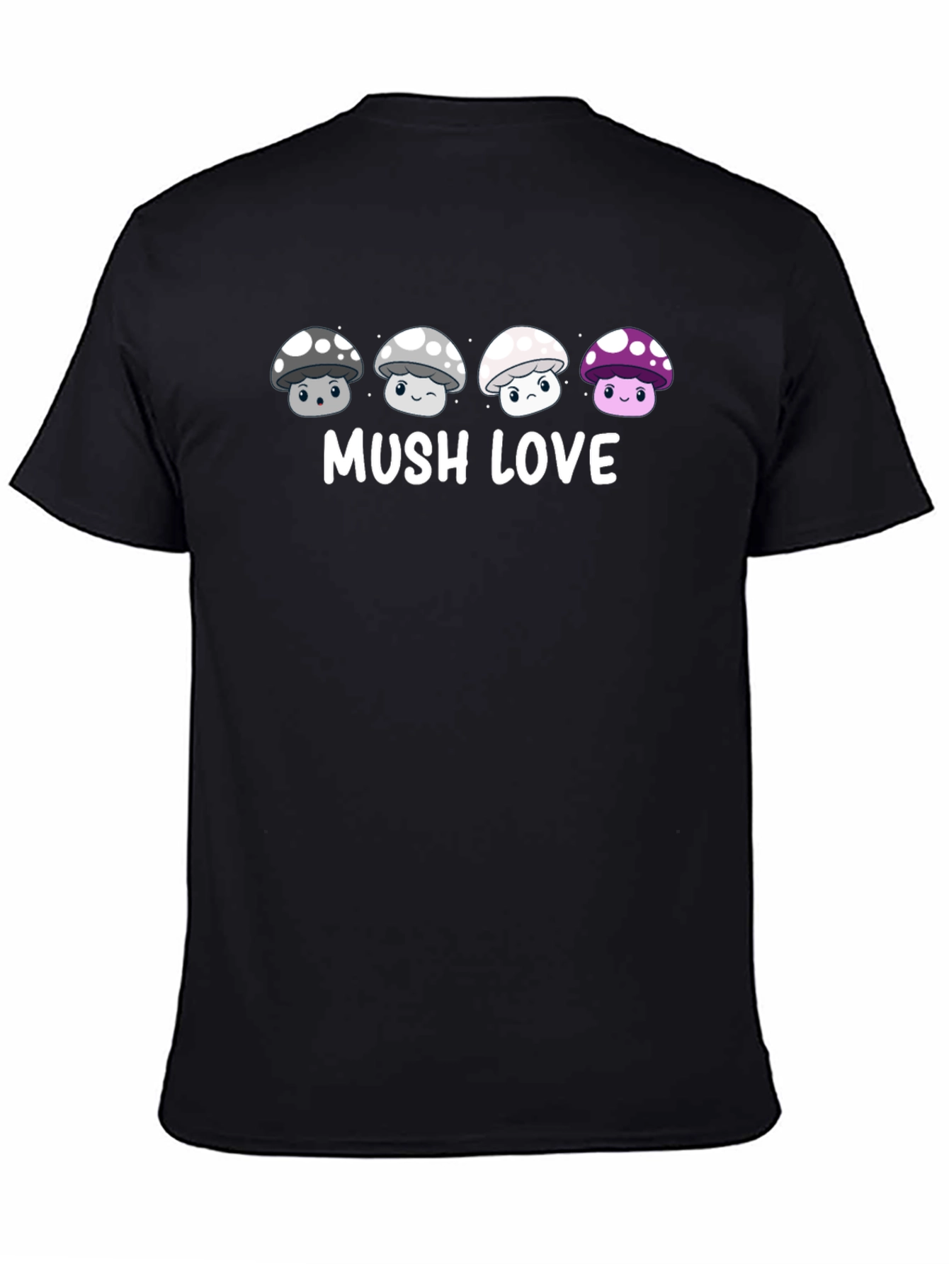 Black Mushroom Love Graphic T-Shirt view 4