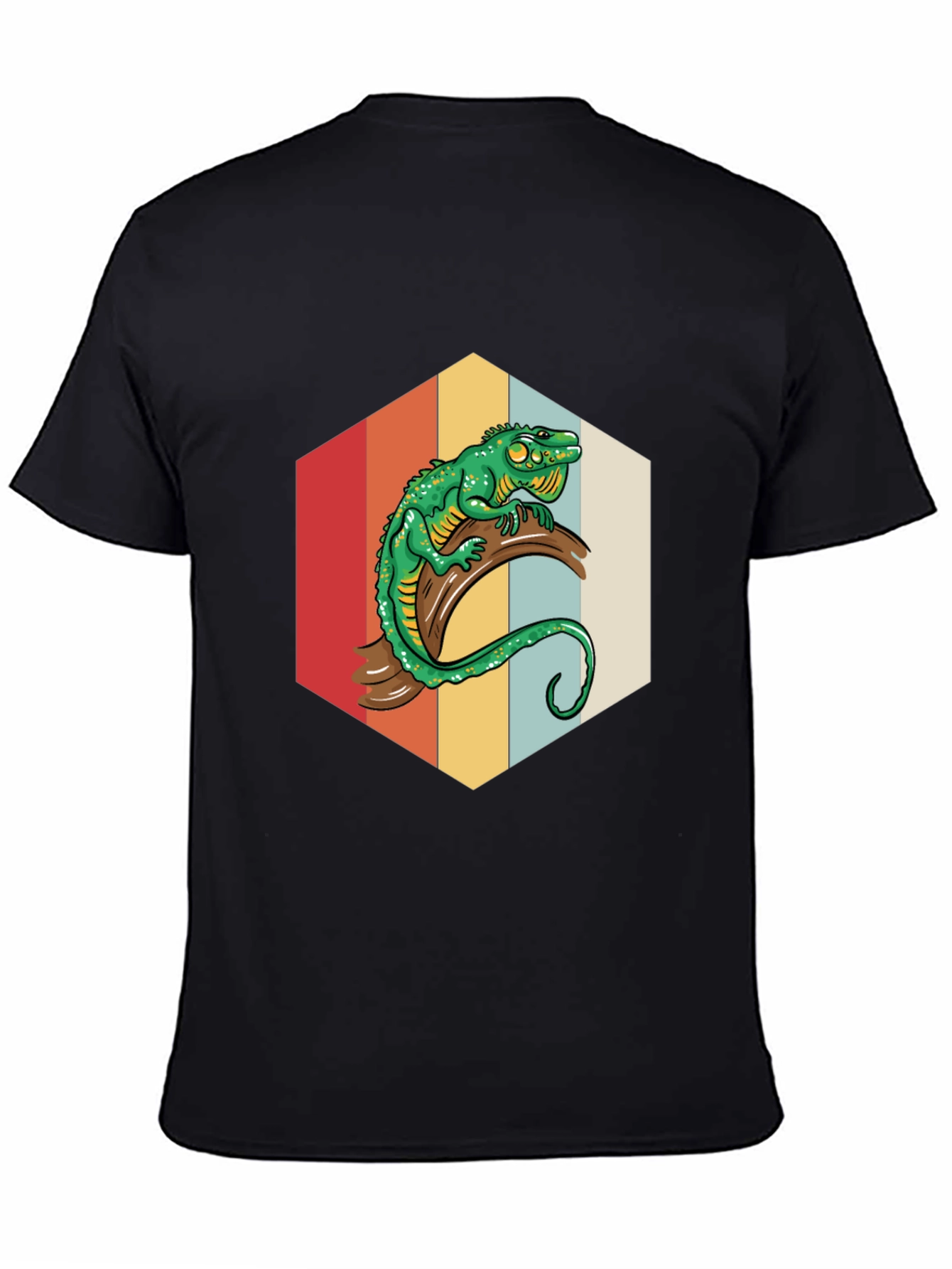 Black Retro Lizard Graphic Tee - Cool Reptile Design view 4