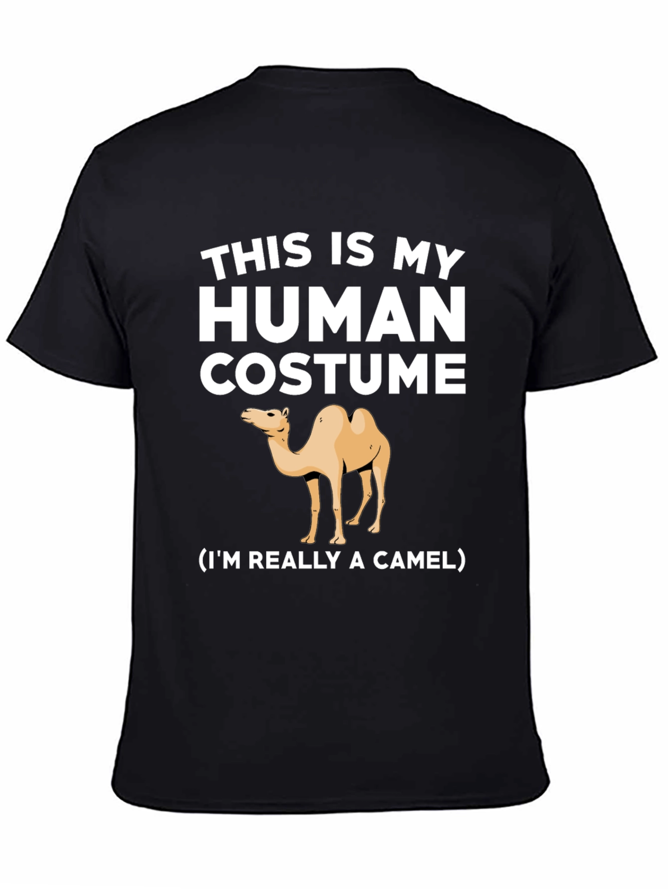 Black Human Costume Camel T-Shirt - Funny Animal Tee view 4