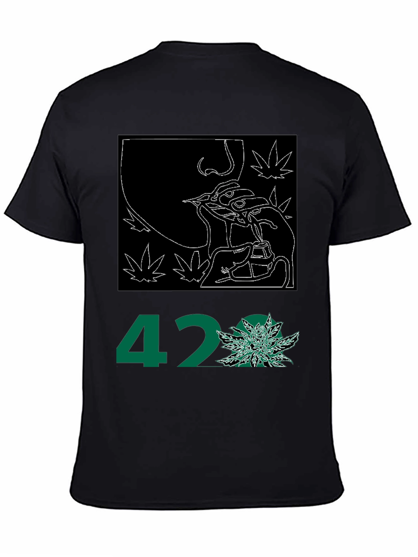 Black 420 Graphic Print Tee - Black view 4