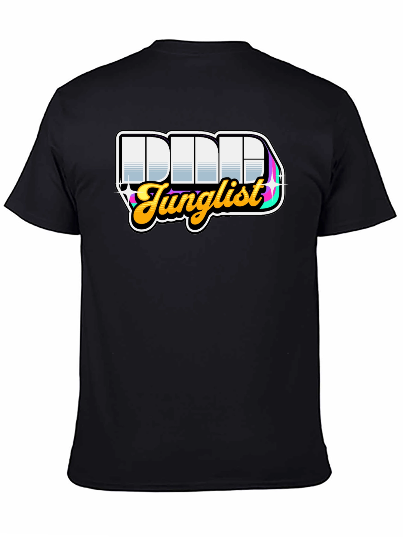 Black DDD Junglist Black Graphic T-Shirt view 4