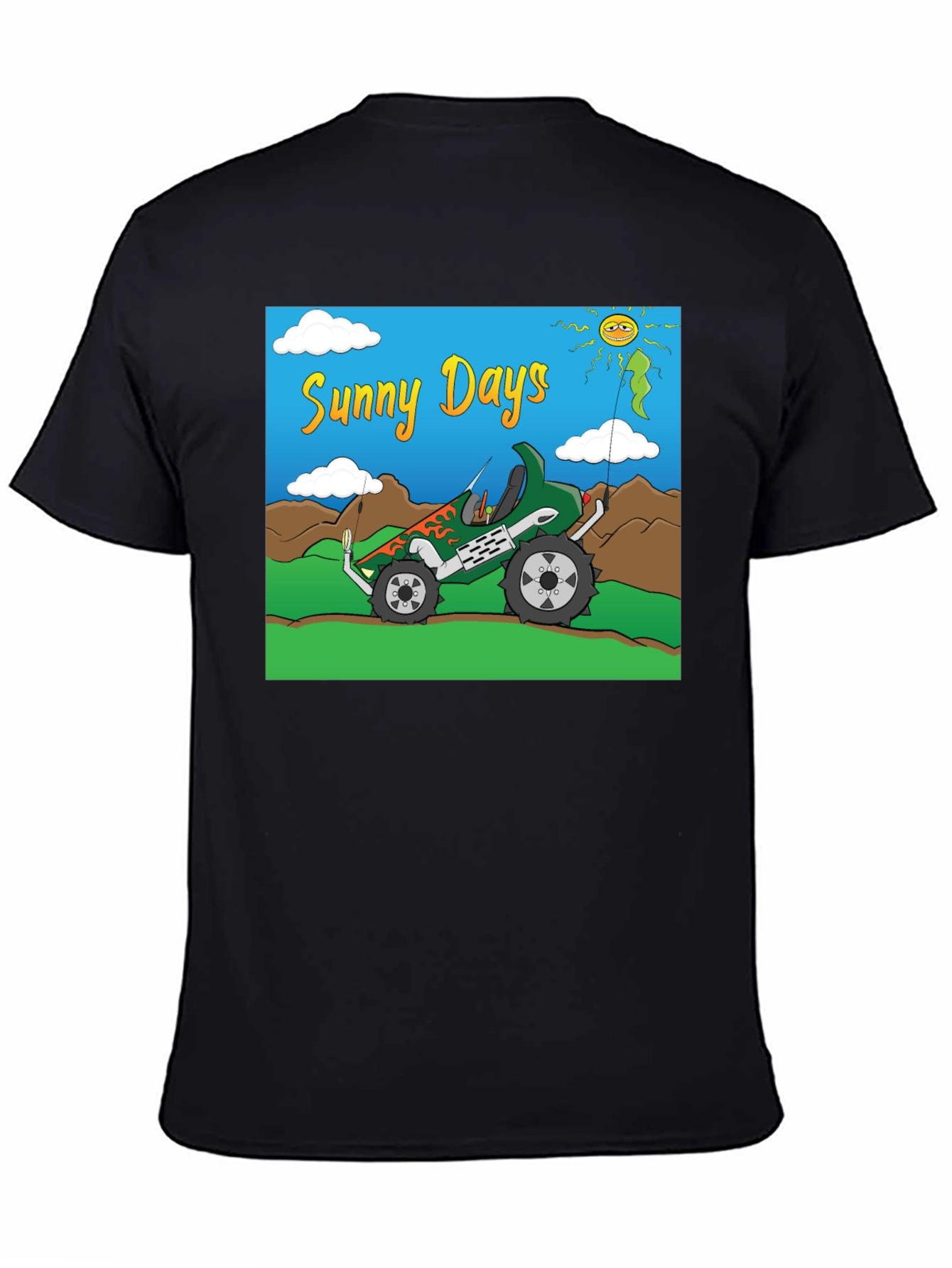 Black Sunny Days Monster Truck Graphic Tee view 4