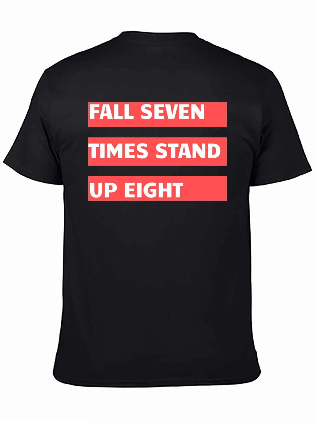 Black Fall Seven Times Stand Up Eight Graphic Tee view 4