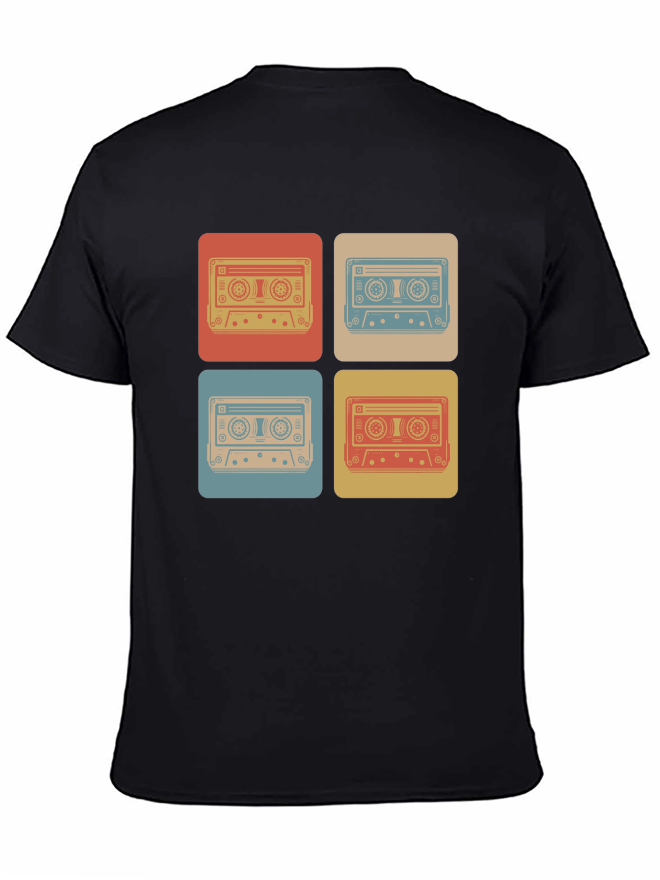 Black Retro Cassette Tape T-Shirt - Vintage Music Lover Tee view 4