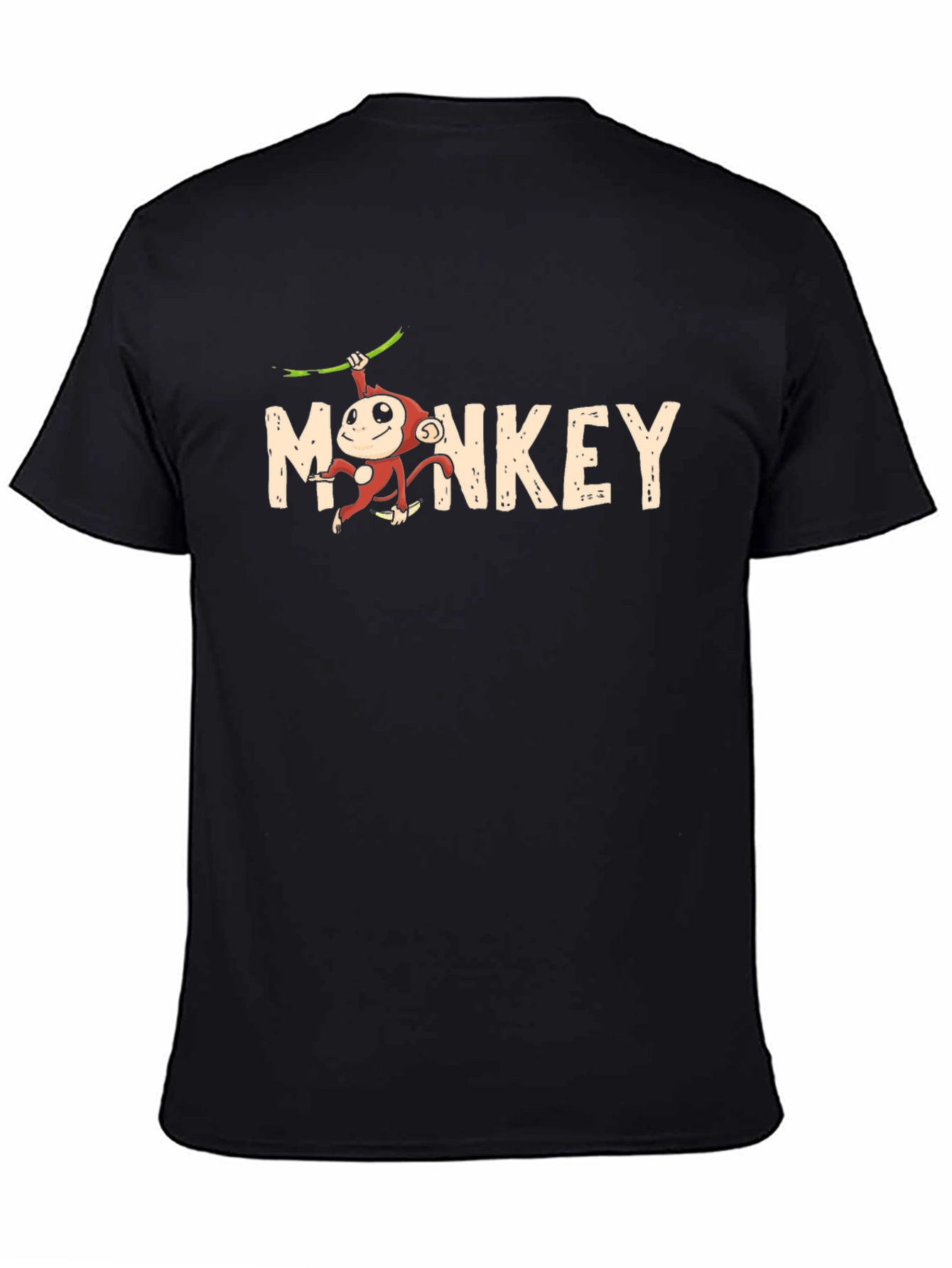 Black Monkey Graphic Black T-Shirt - Fun, Casual Wear view 4