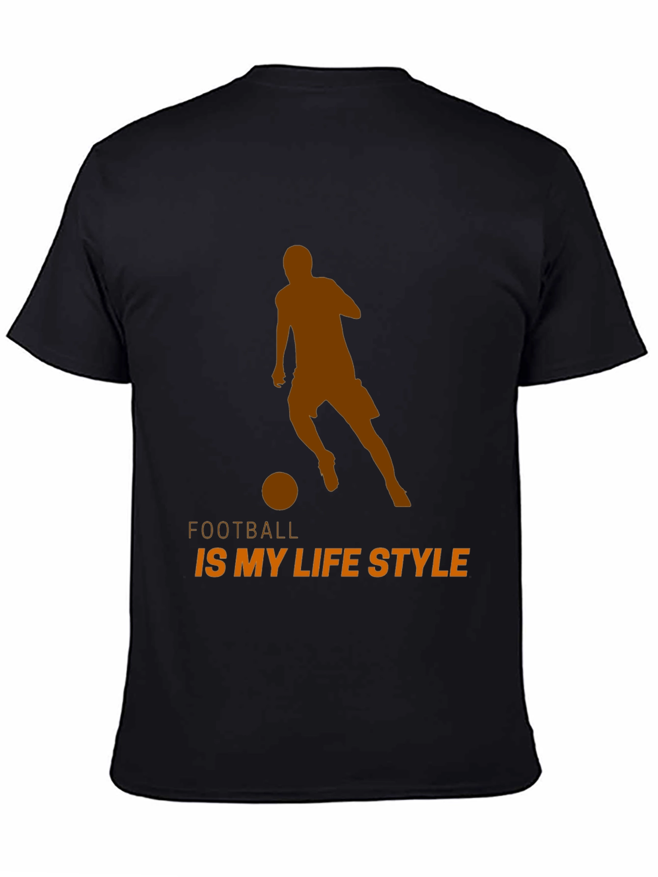 Black Football is My Lifestyle T-Shirt - Black Cotton Tee view 4
