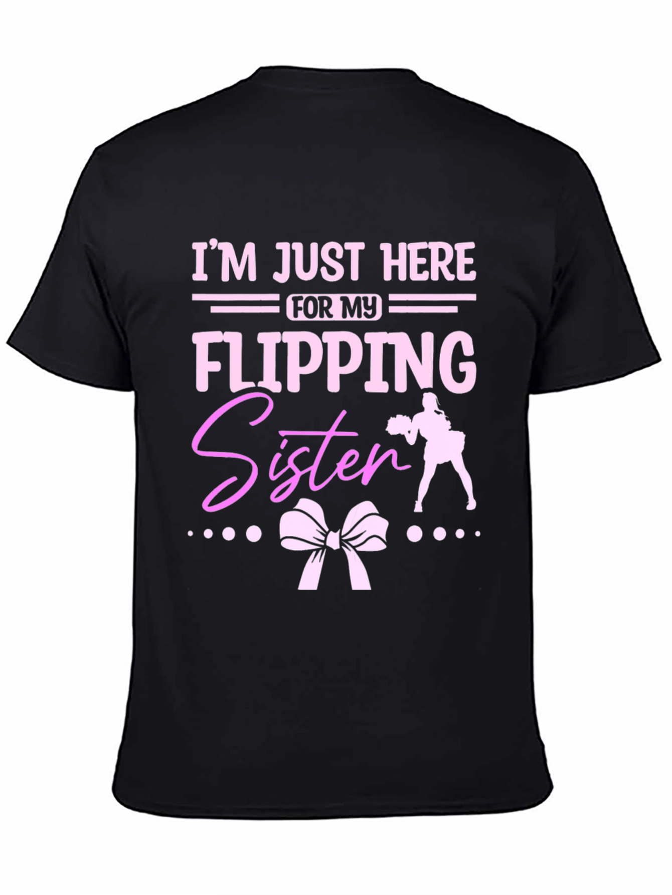 Black Flipping Sister Cheerleading T-Shirt view 4
