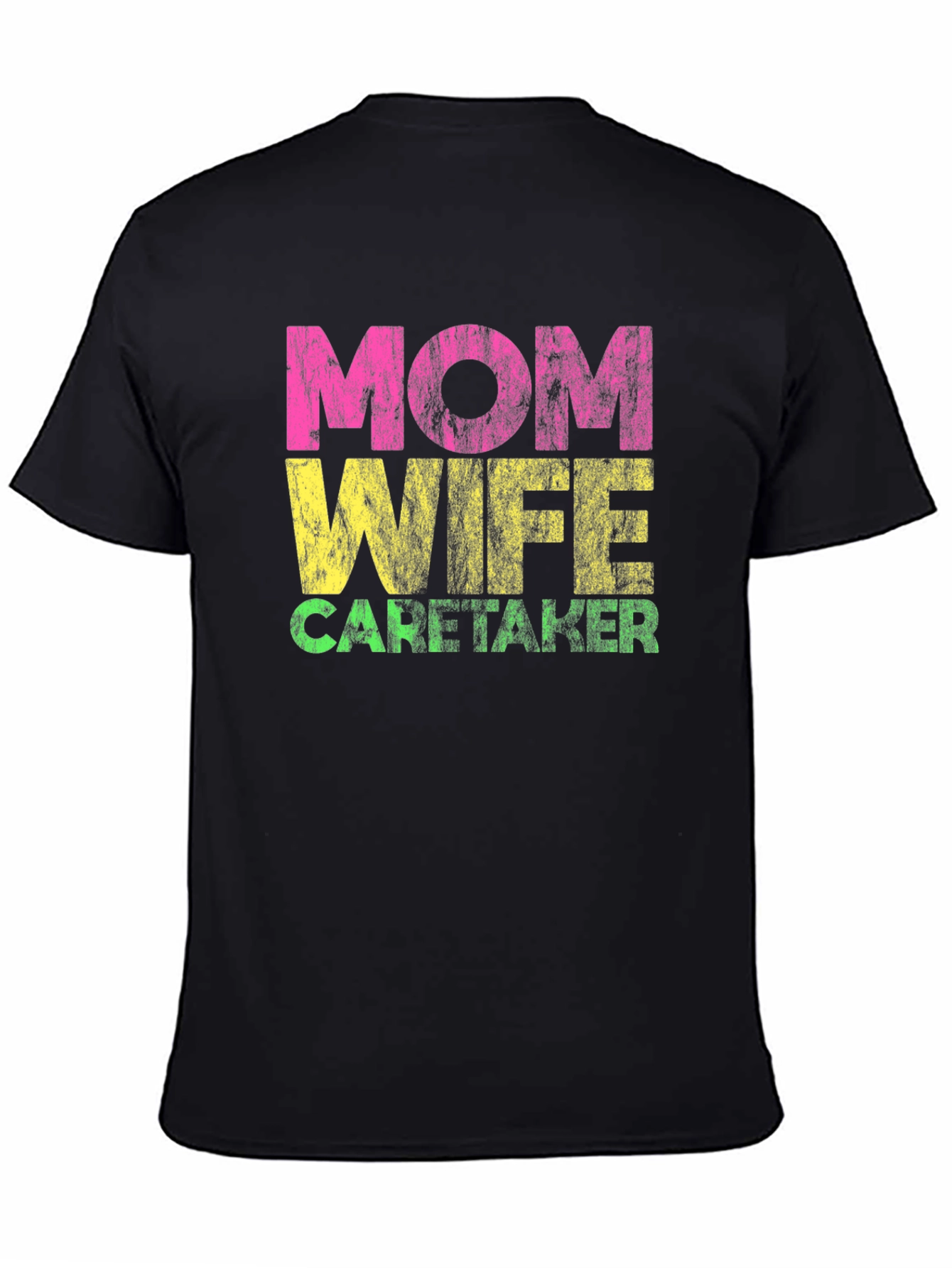 Black Mom Wife Caretaker Graphic Tee - Black view 4