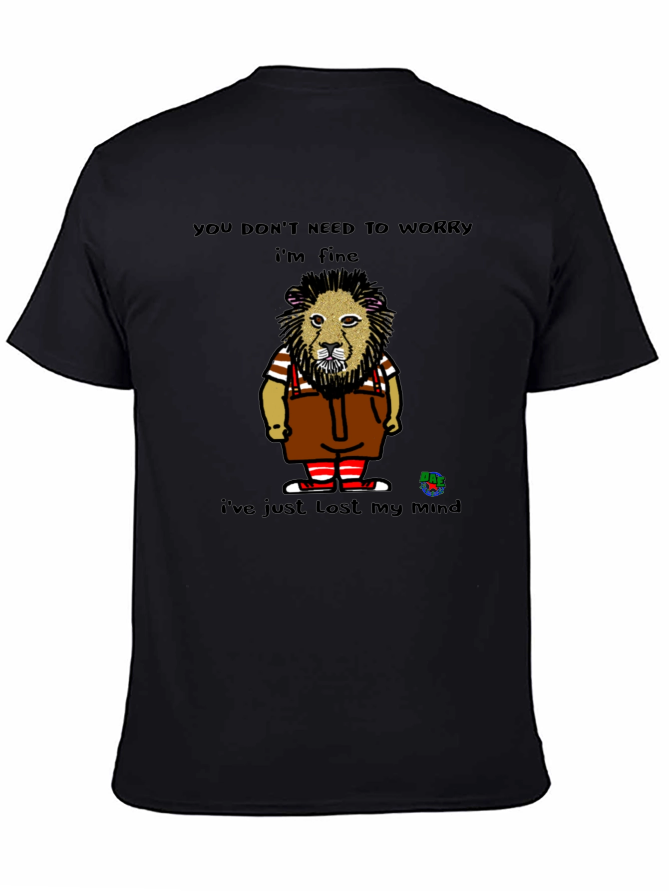 Black Funny Lion T-Shirt - Lost My Mind view 4