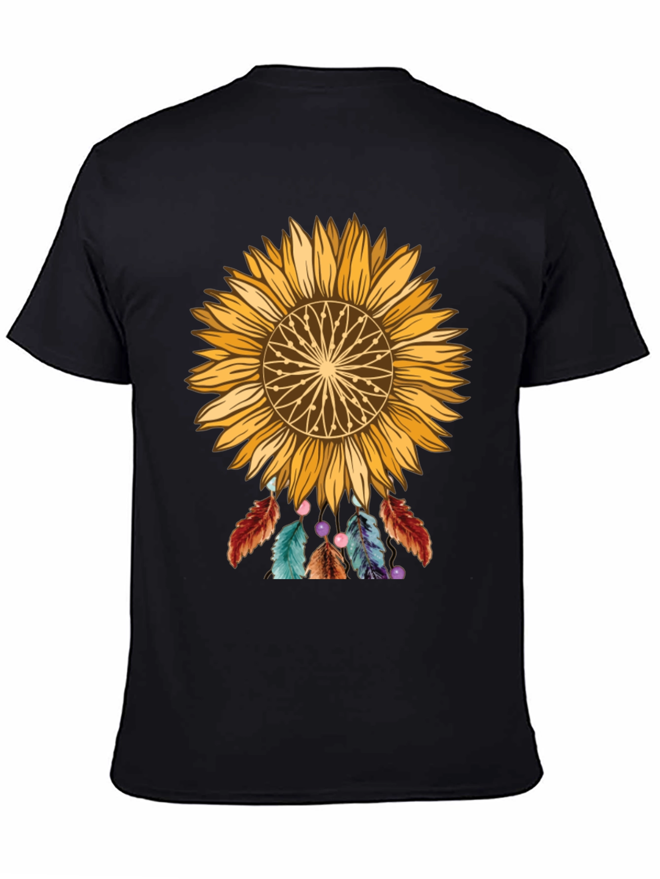 Black Sunflower Dreamcatcher Graphic Tee view 4