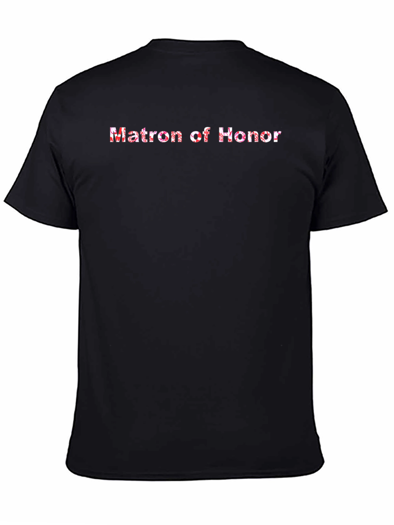 Matron of Honor Floral Lettering Black Tee - 4