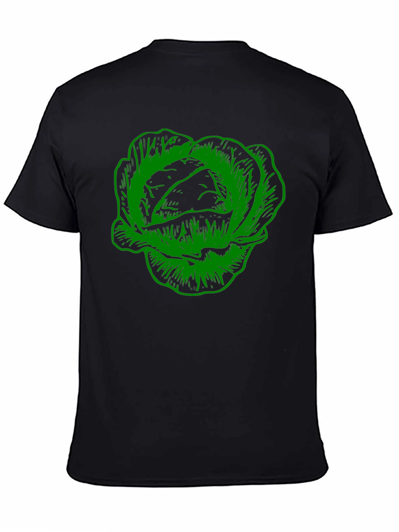 Black Cabbage Graphic Tee - Black Cotton T-Shirt view 4