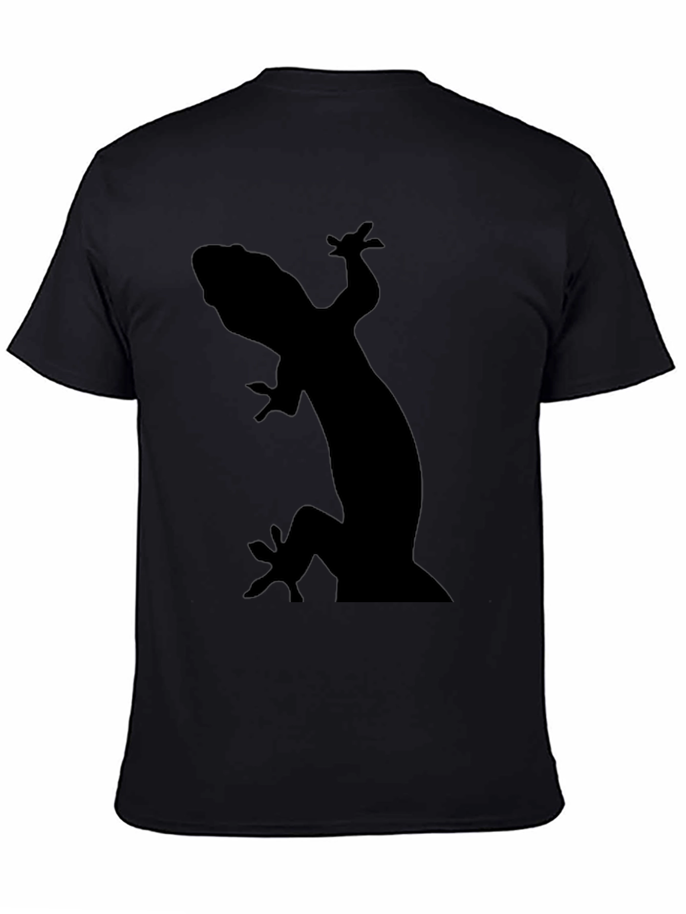 Black Cool Gecko Silhouette Graphic Tee - Black view 4