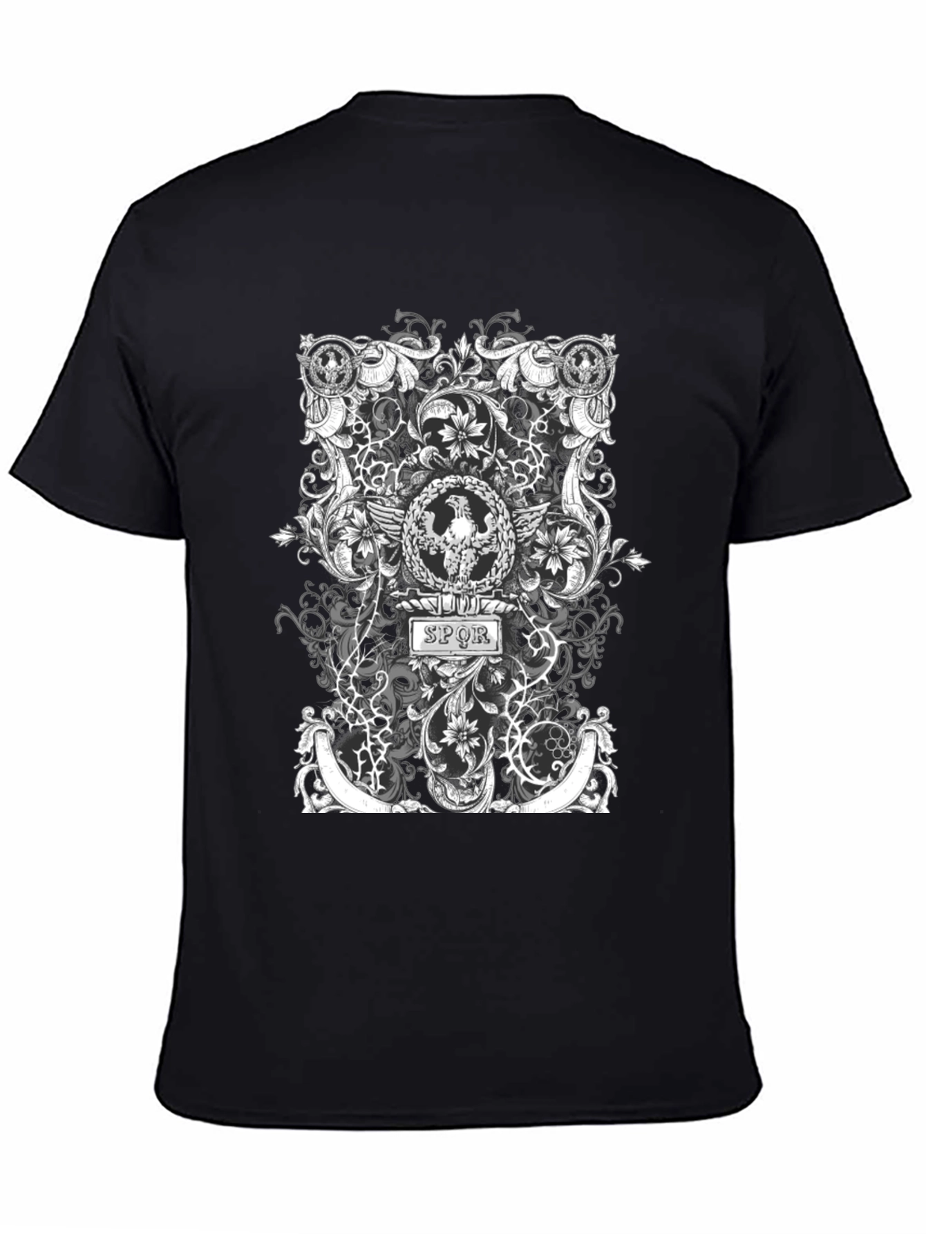 Black SPQR Roman Eagle T-Shirt - Black view 4
