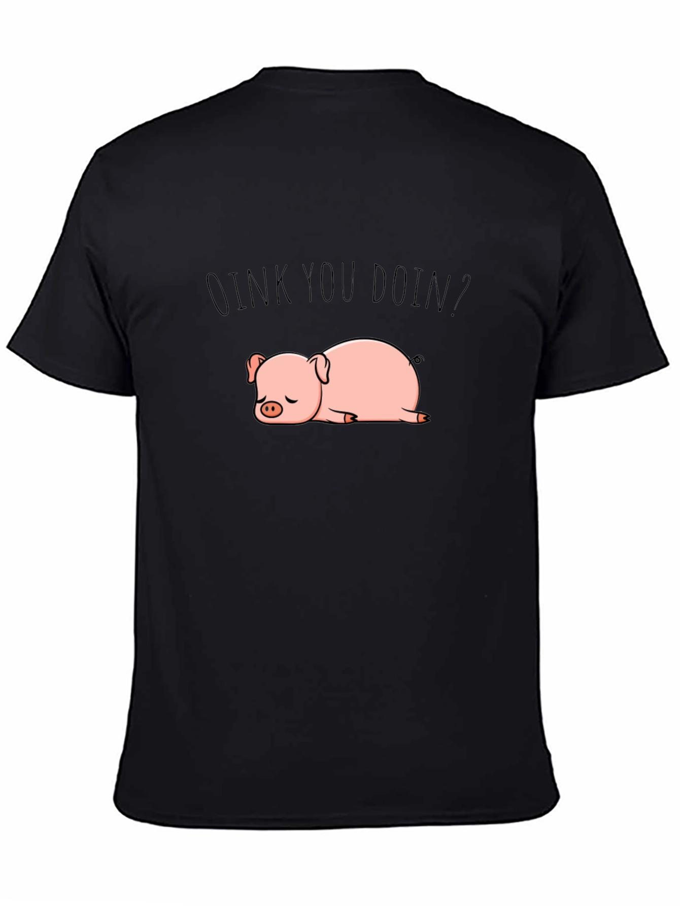 Black OINK YOU DOIN? Pig Graphic Tee - Relaxed Fit view 4