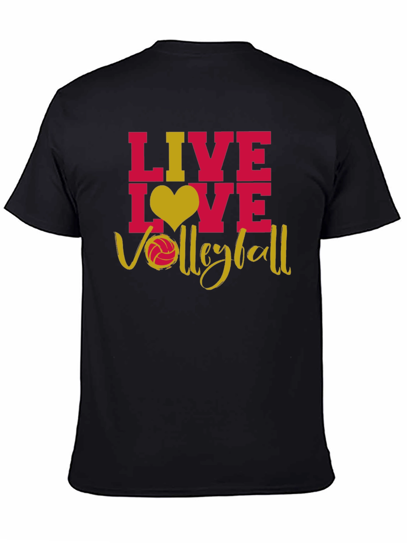 Black Live Love Volleyball Graphic T-Shirt view 4