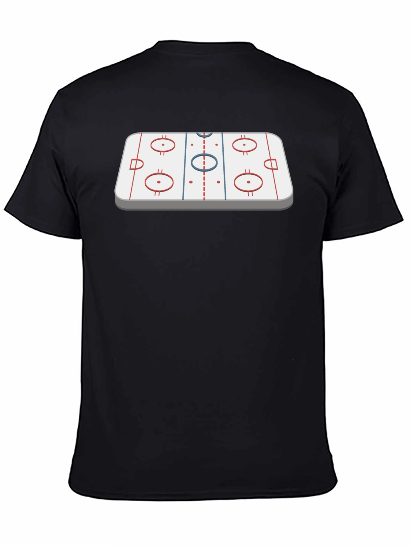 Black Hockey Rink Graphic Tee - Black Cotton T-Shirt view 4