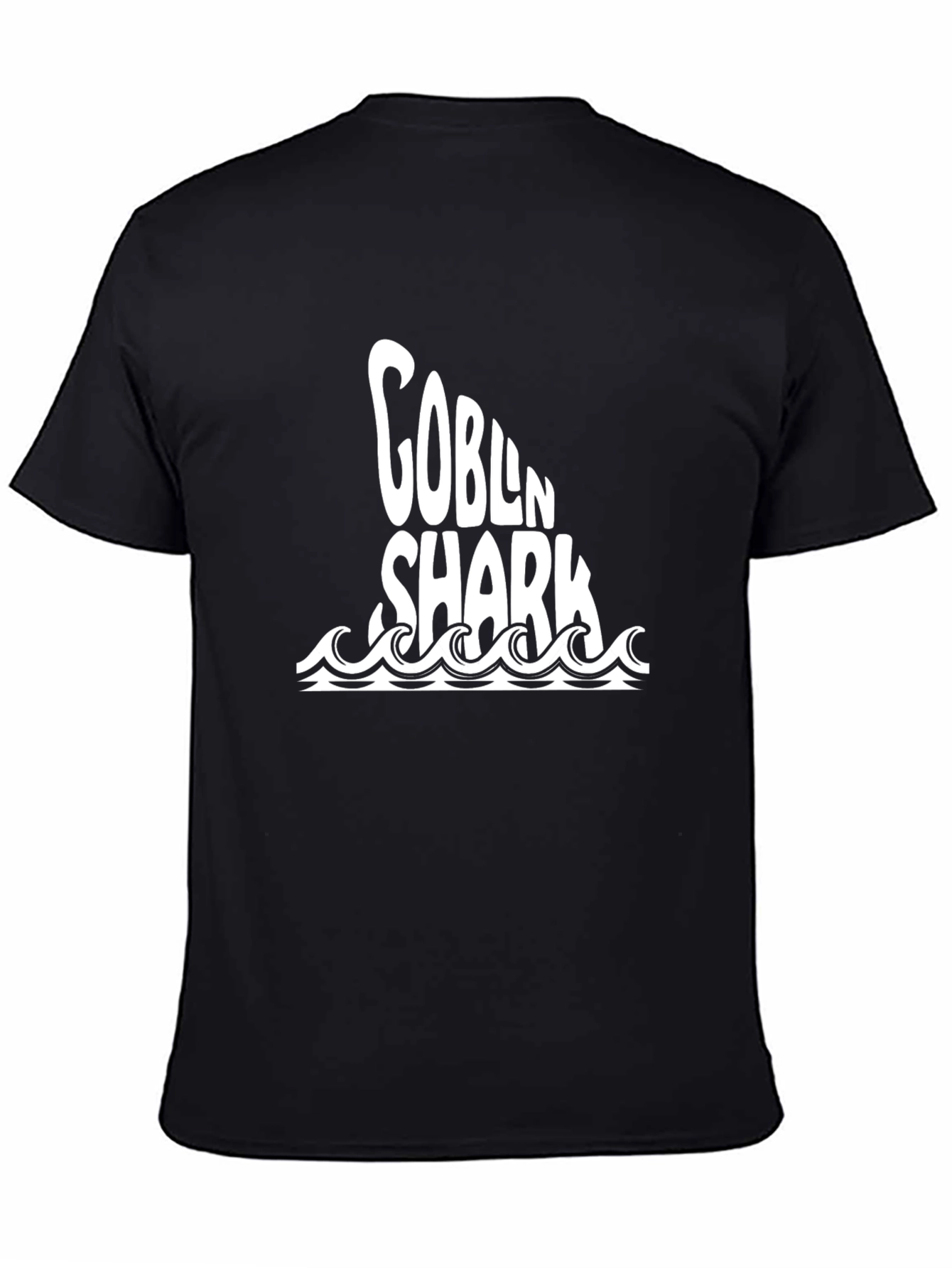 Black Goblin Shark Tee - Black Cotton Graphic T-Shirt view 4