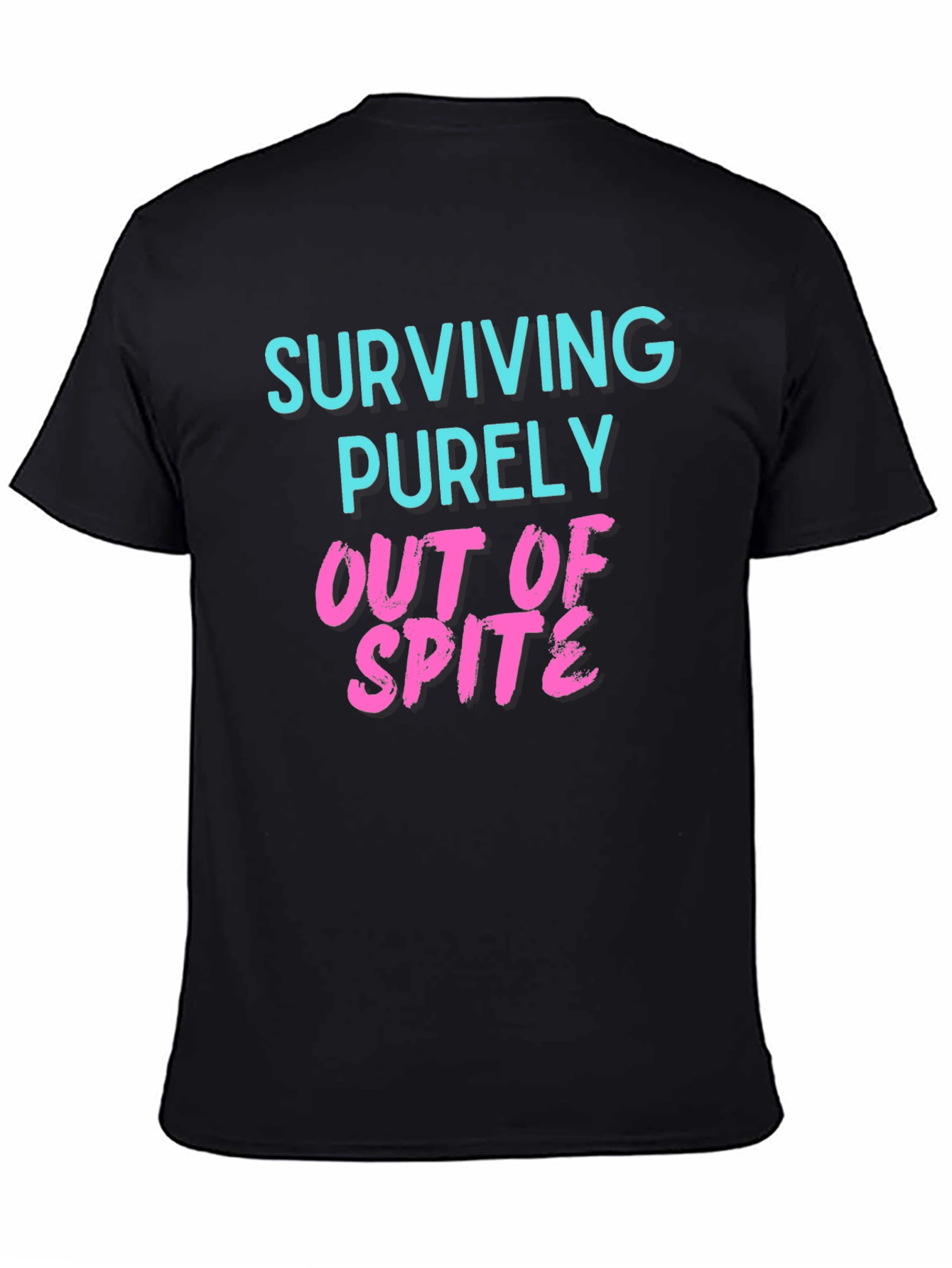 Black Surviving Out of Spite Graphic Tee - Black view 4