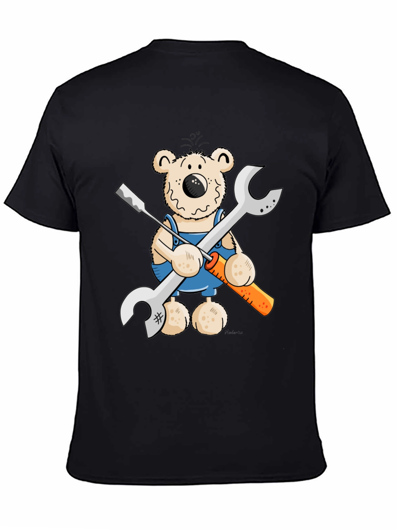 Black Mechanic Bear Graphic T-Shirt view 4