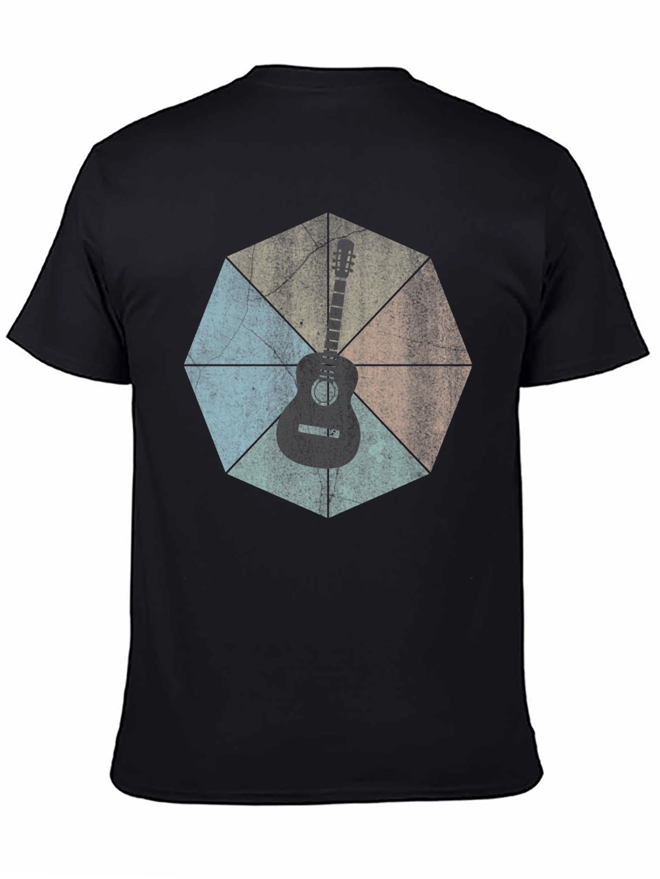Black Guitar Graphic Tee - Retro Style view 4