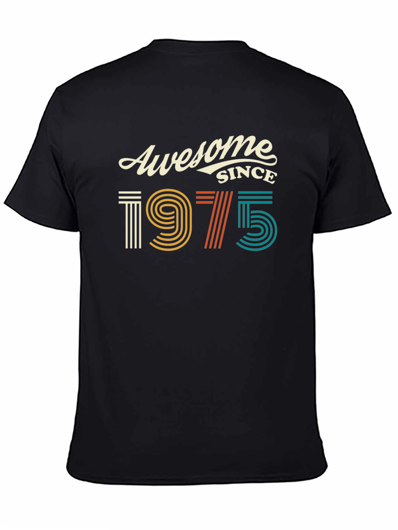 Black Awesome Since 1975 Birthday T-Shirt view 4