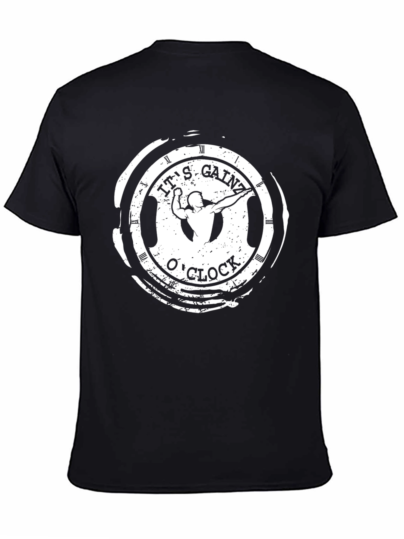 Black It's Gainz O'Clock Black Graphic Tee view 4