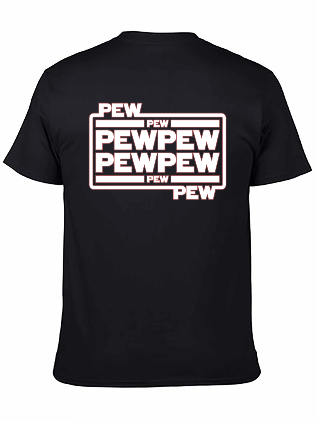 Black Pew Pew Graphic Tee - Funny Star Wars Inspired Shirt view 4