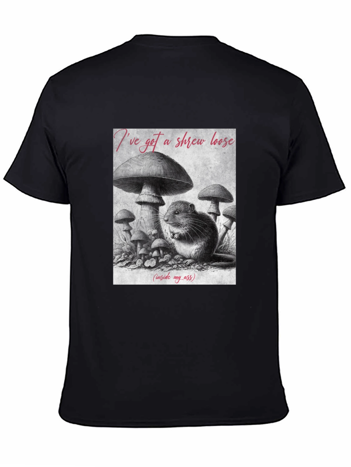 Black Shrew Loose Graphic T-Shirt - Funny Novelty Tee view 4