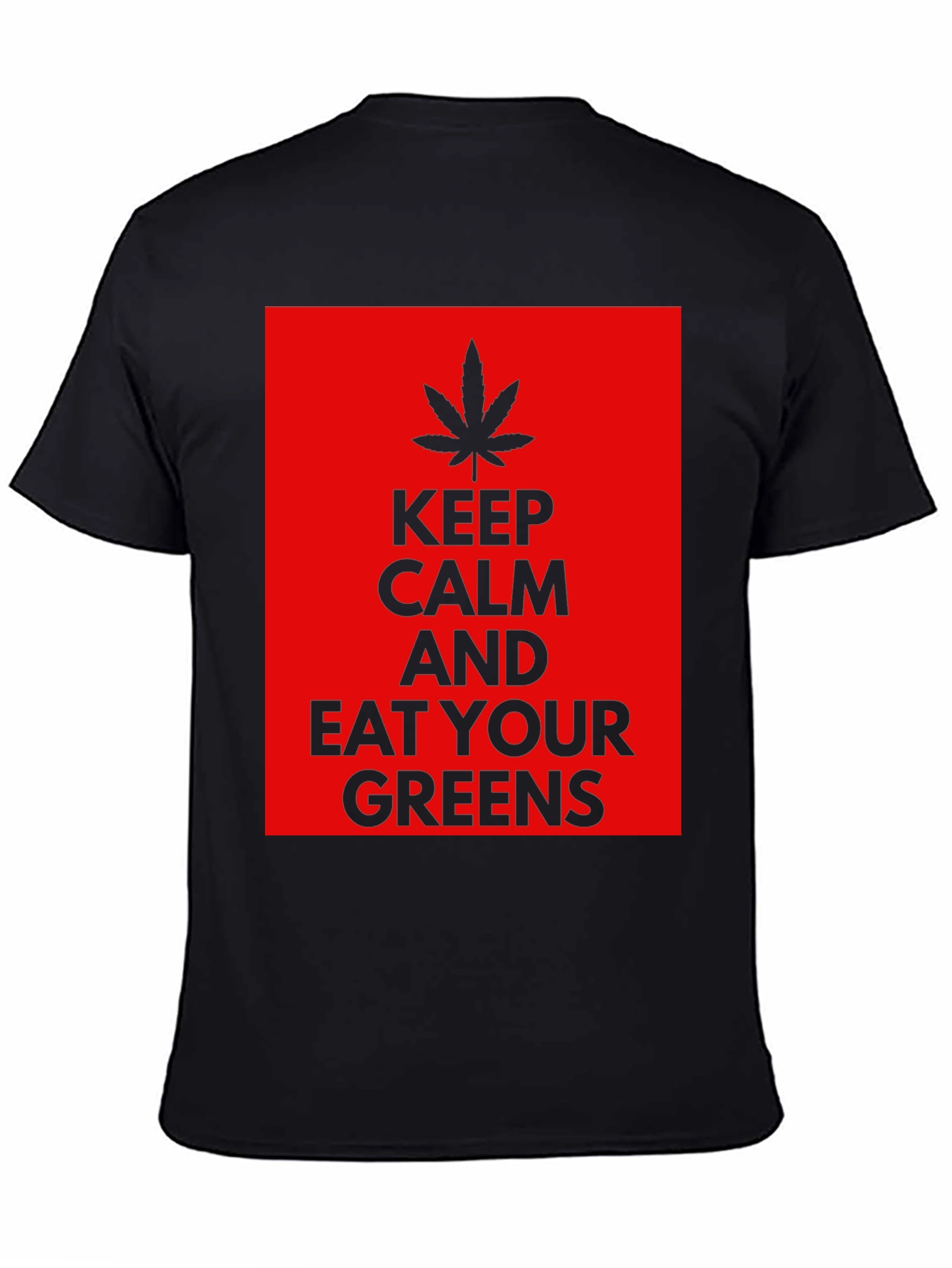 Black Keep Calm Eat Your Greens T-Shirt view 4