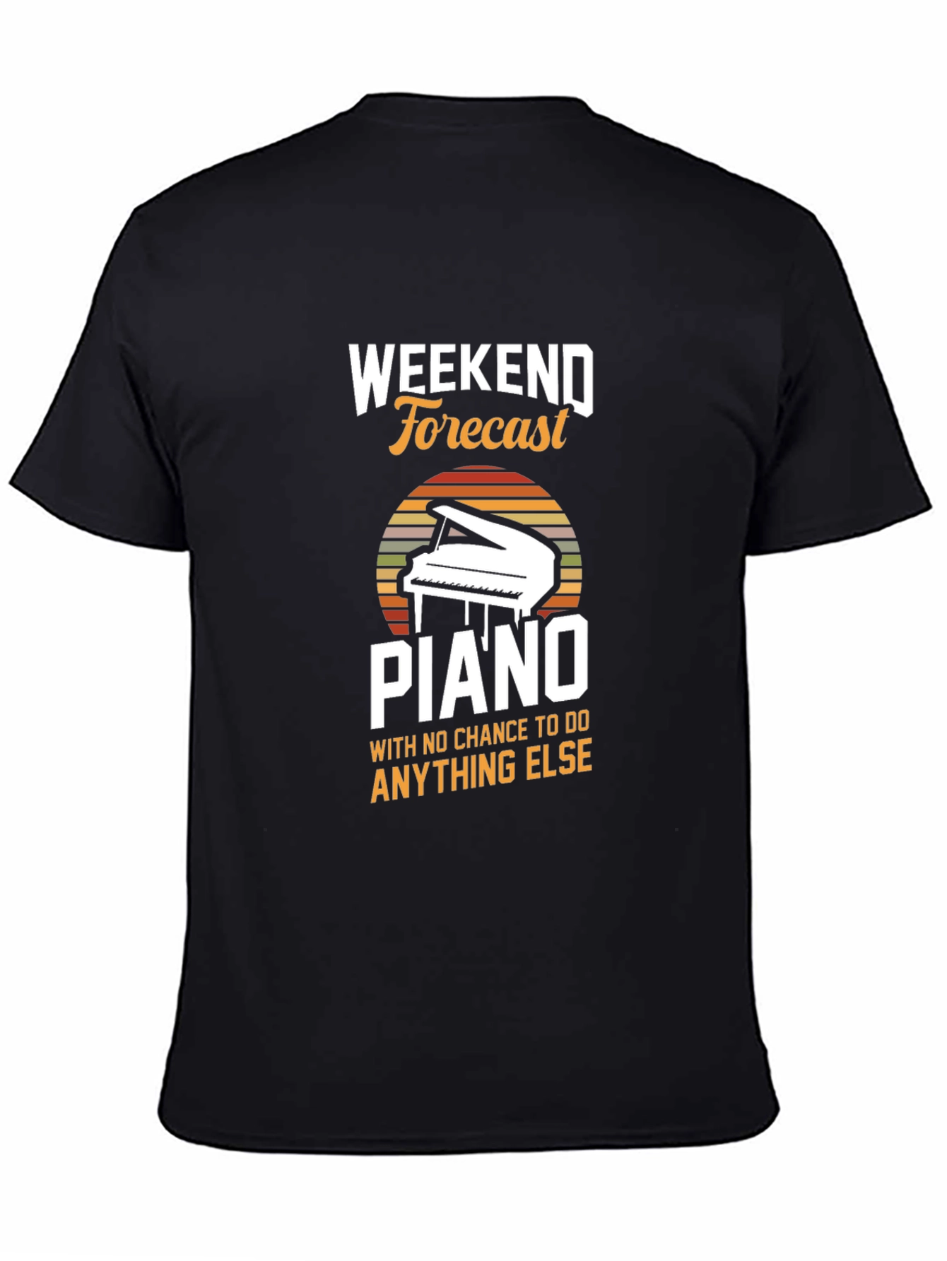 Black Weekend Forecast Piano T-Shirt view 4