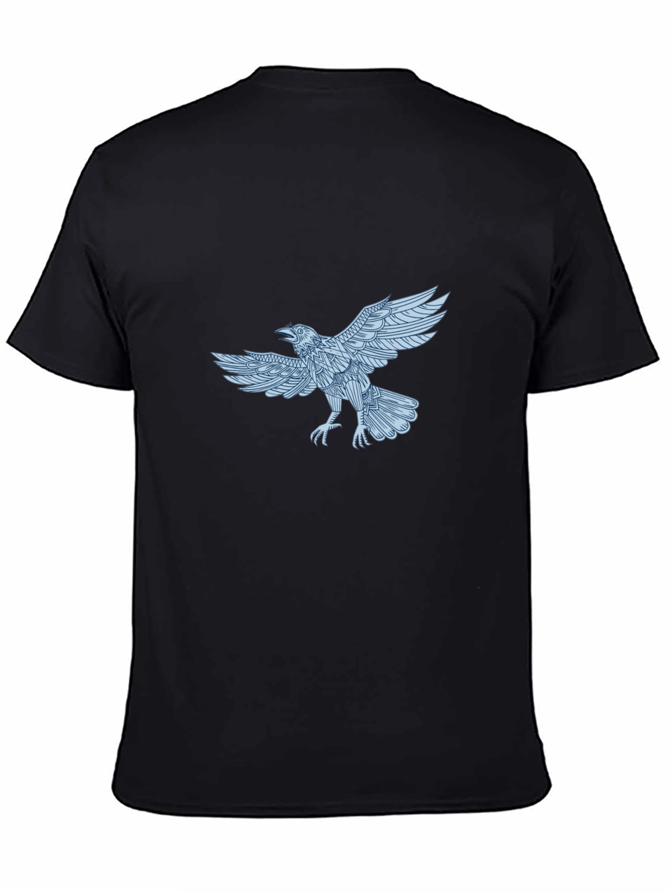 Black Raven Graphic Print Black T-Shirt view 4